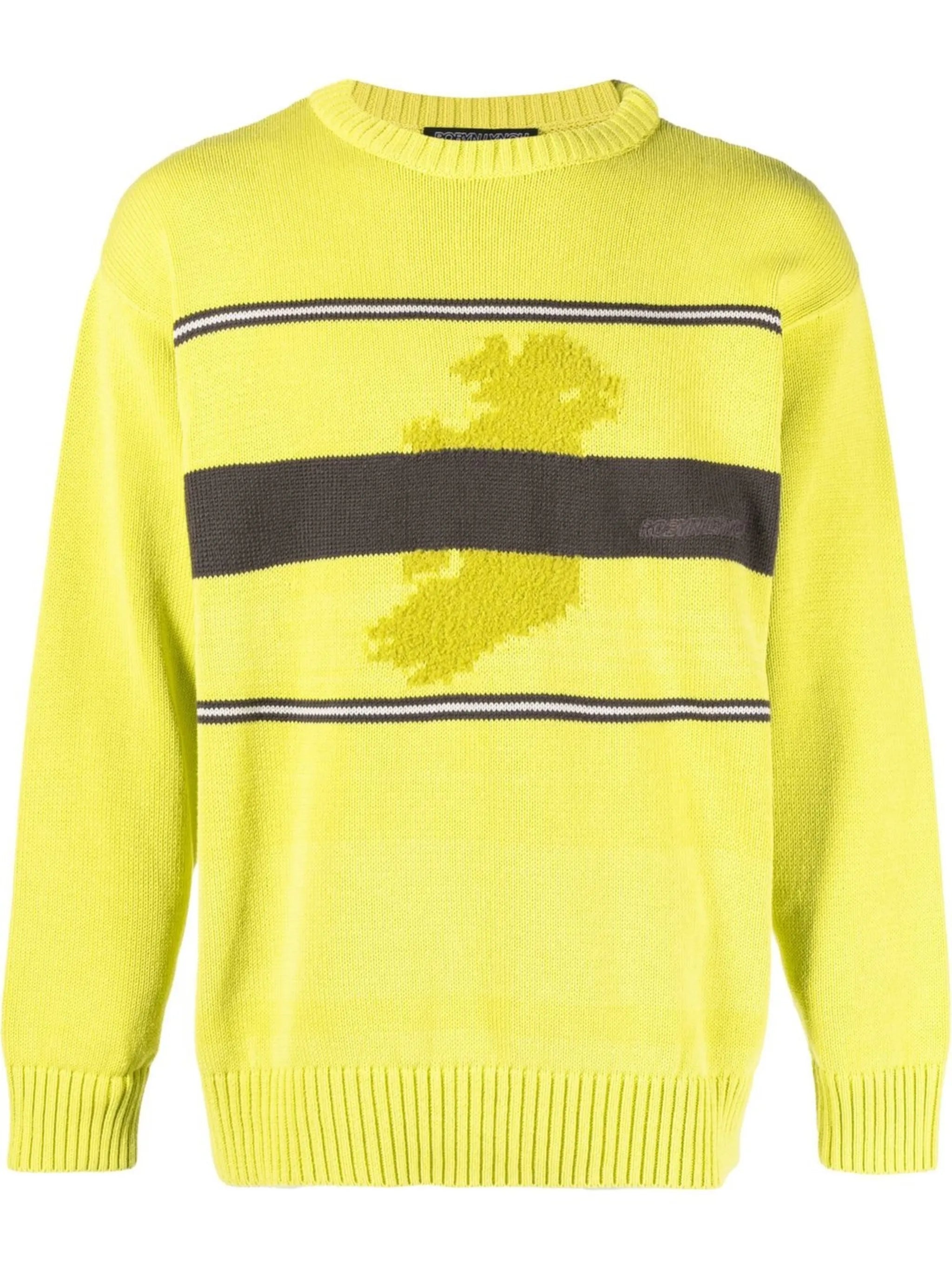 intarsia knit-logo crew neck jumper