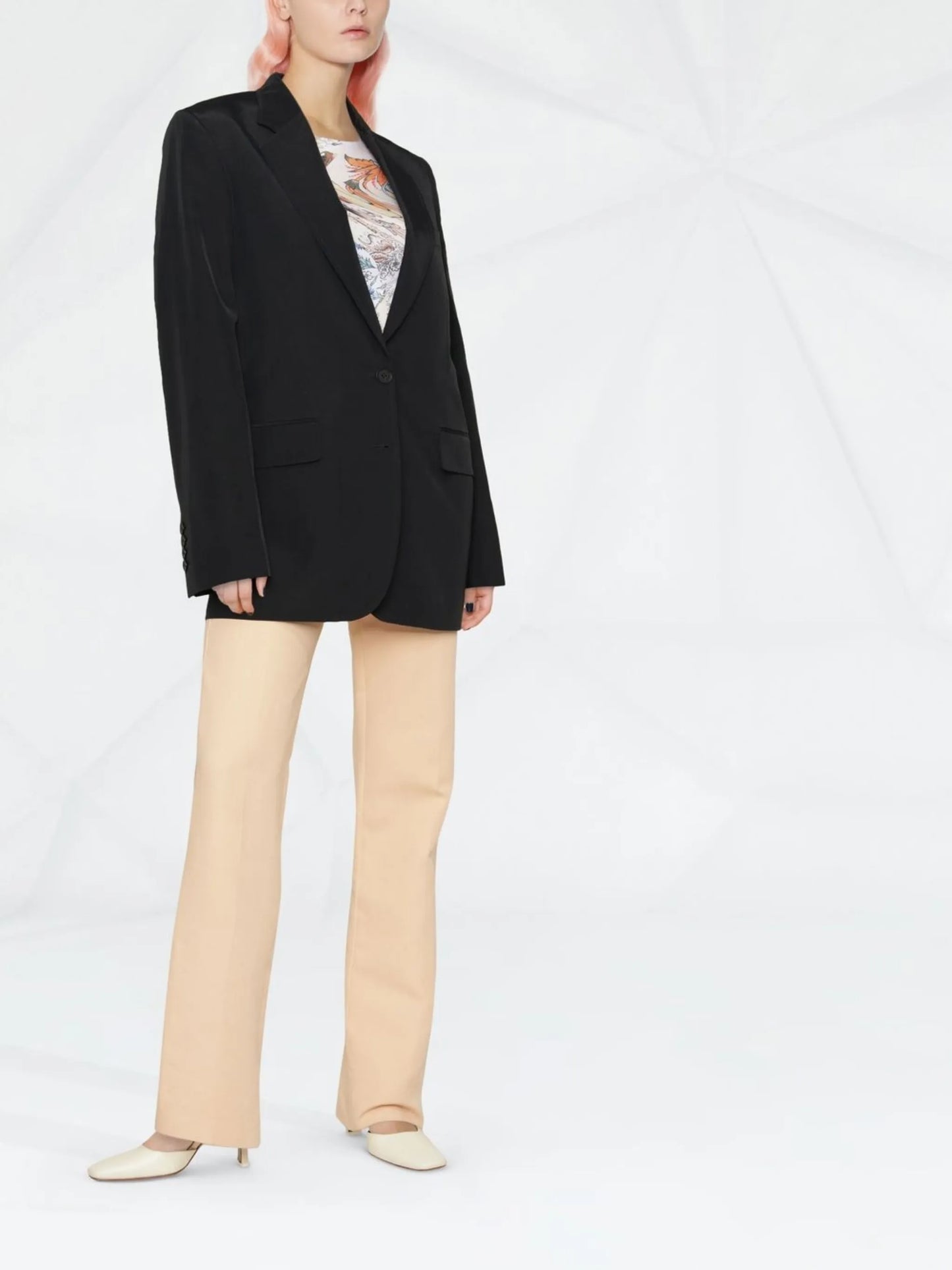 notched lapels single-breasted blazer