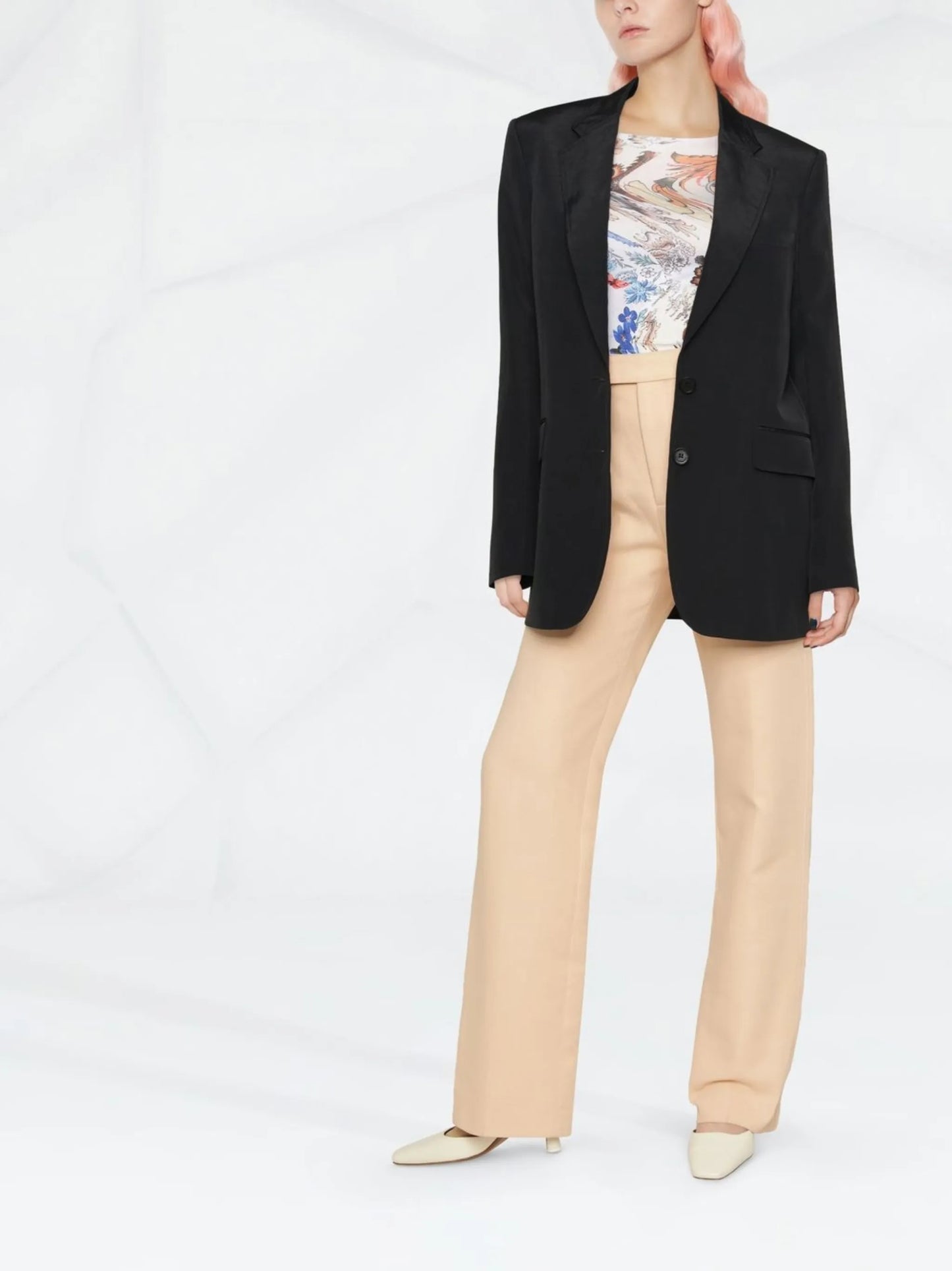 notched lapels single-breasted blazer