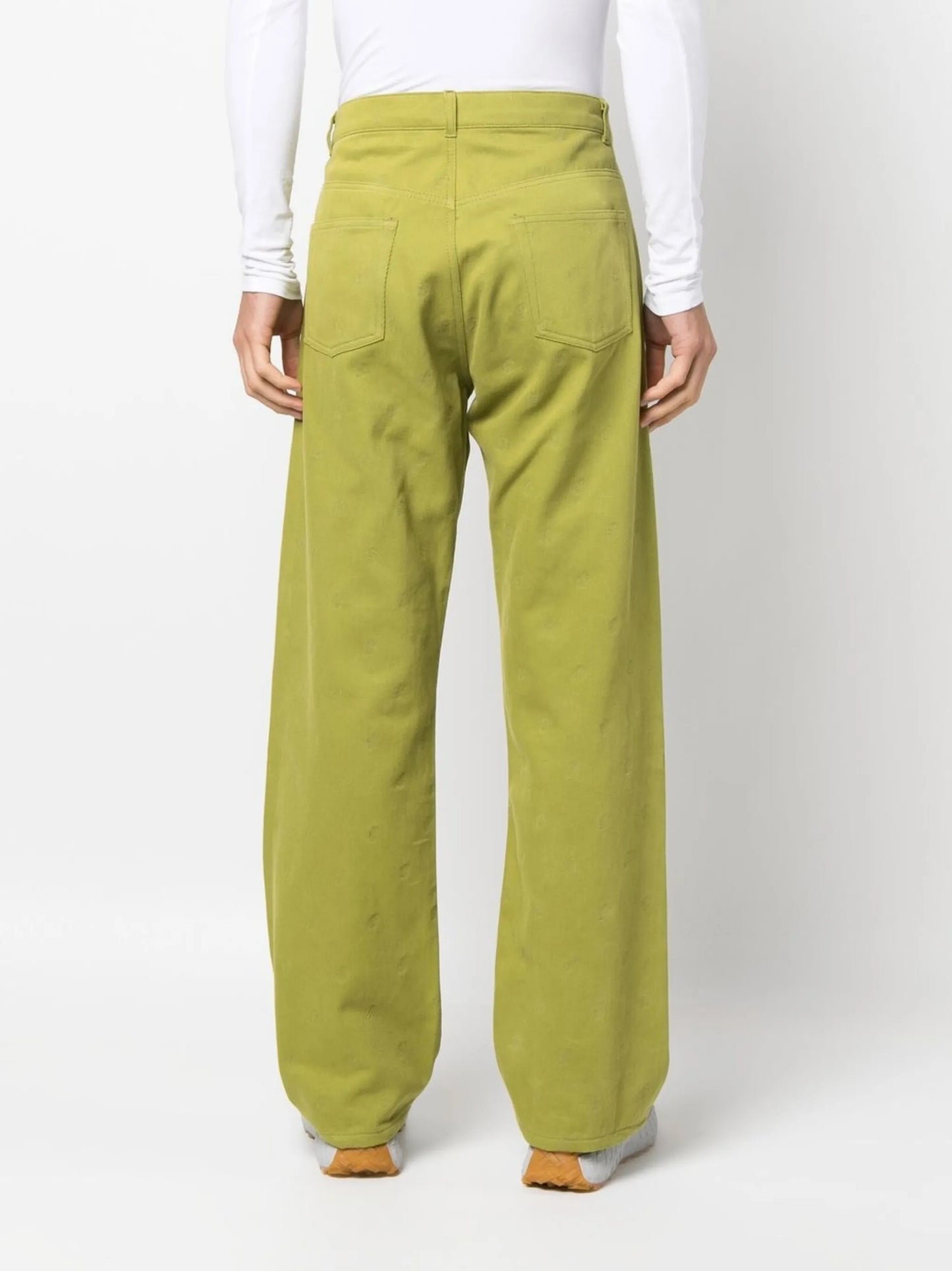 embroidered Eire-motif jeans