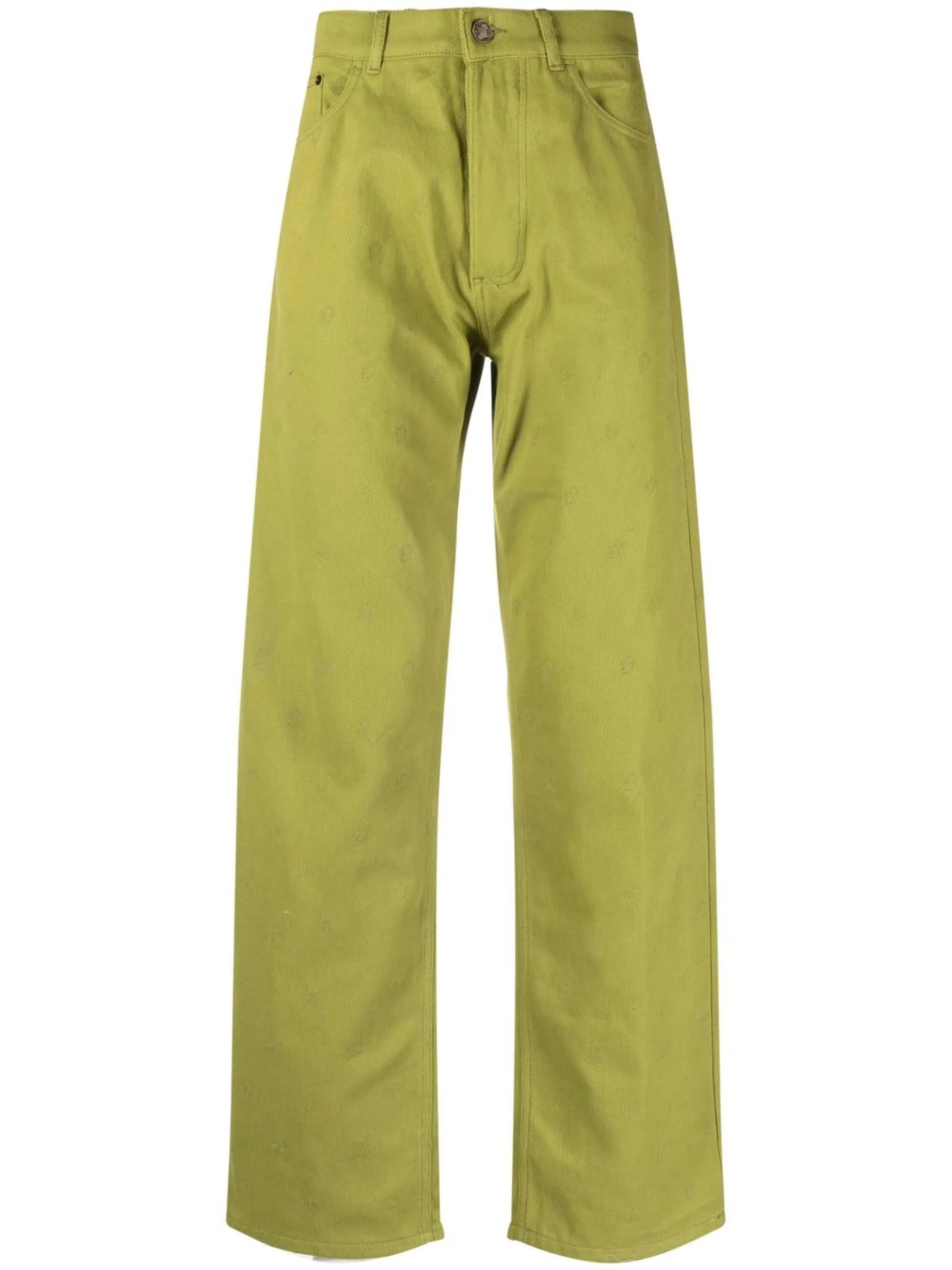 embroidered Eire-motif jeans