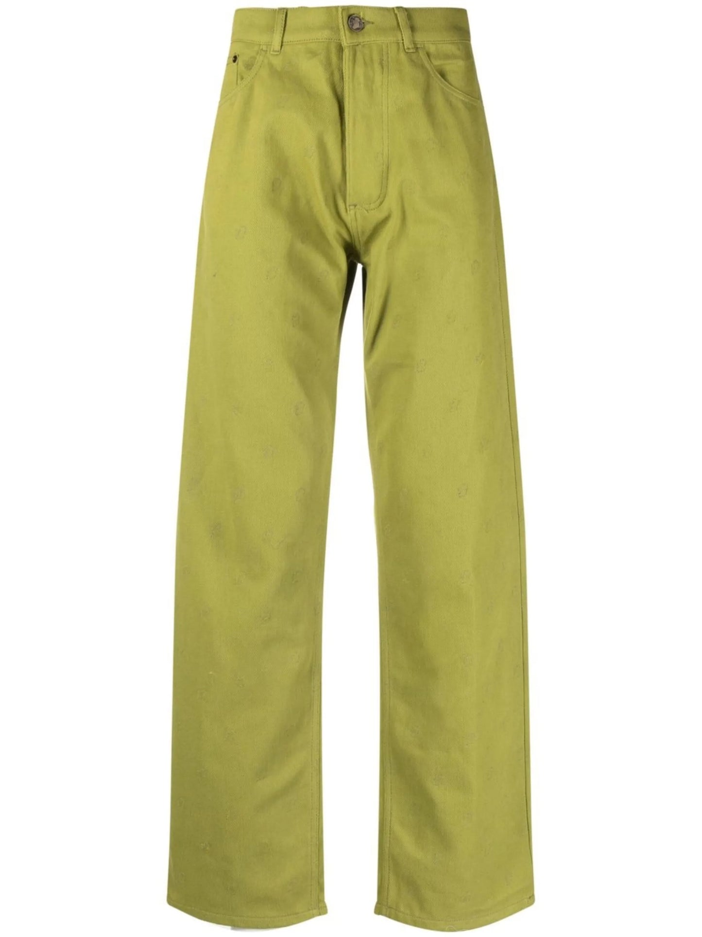 embroidered Eire-motif jeans