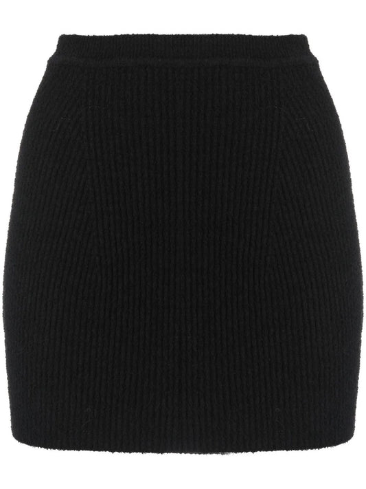 ribbed-knit mini skirt