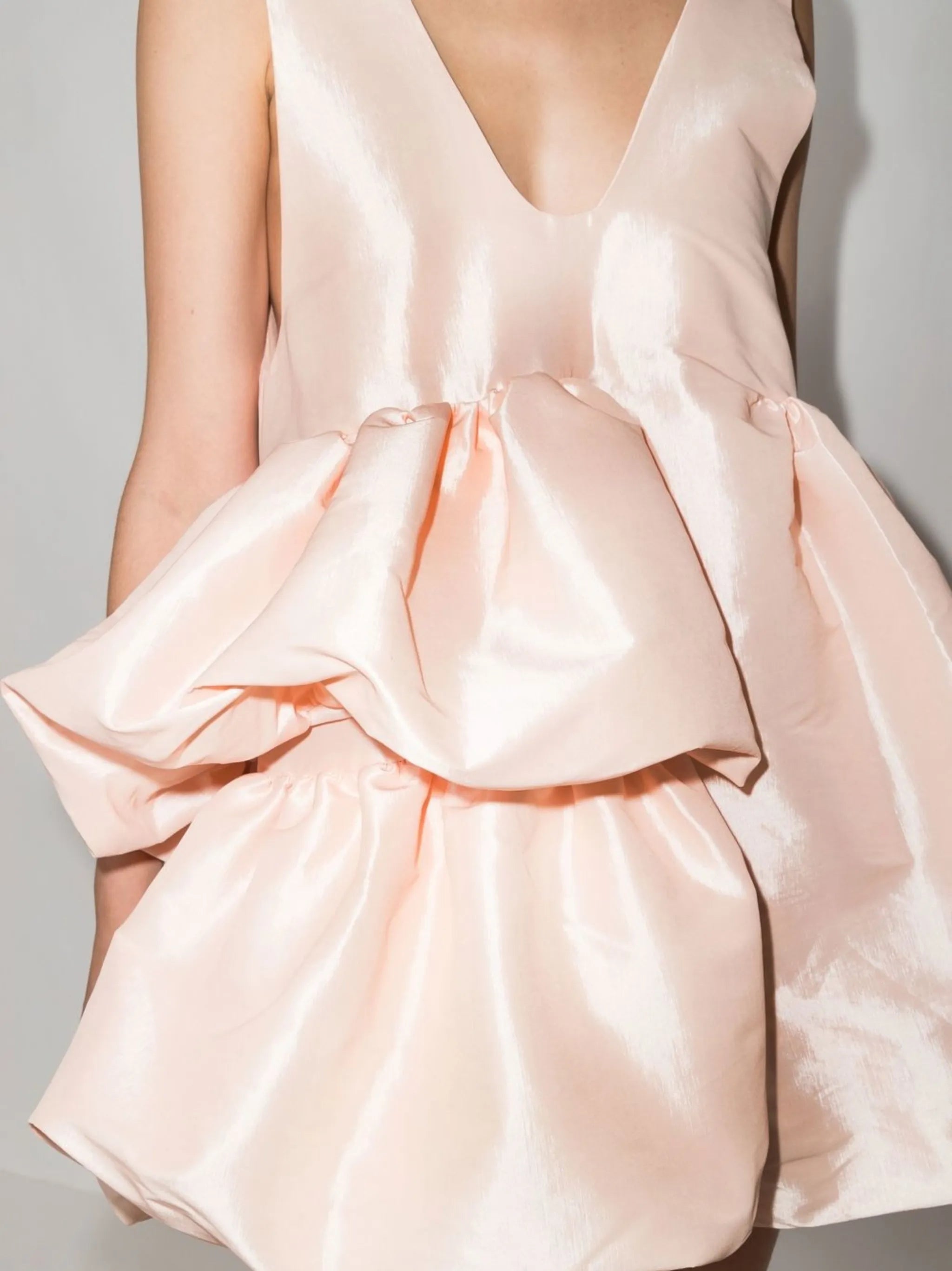 V-neck ruffle-detail dress