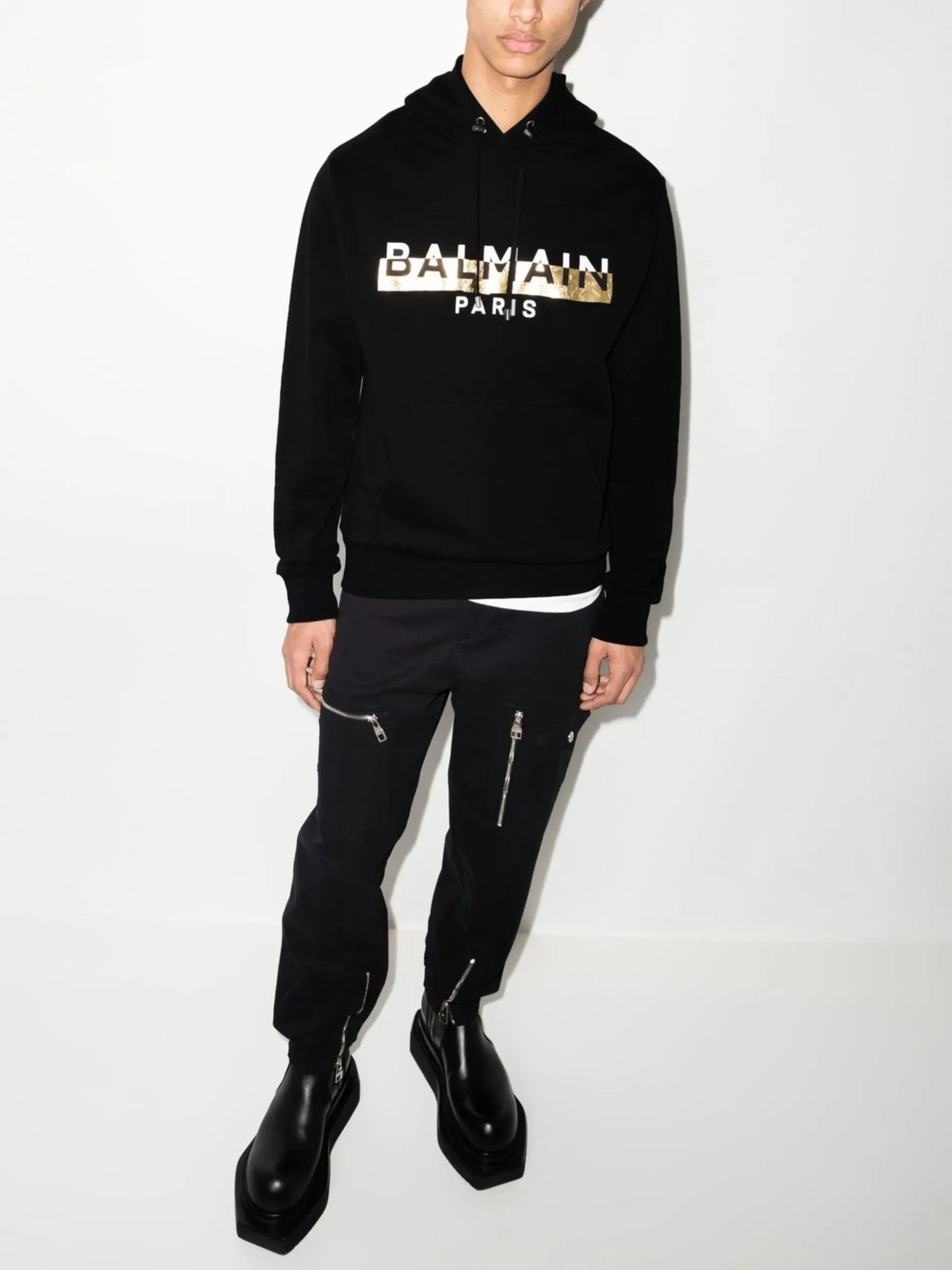 foil logo-print hooded jacket