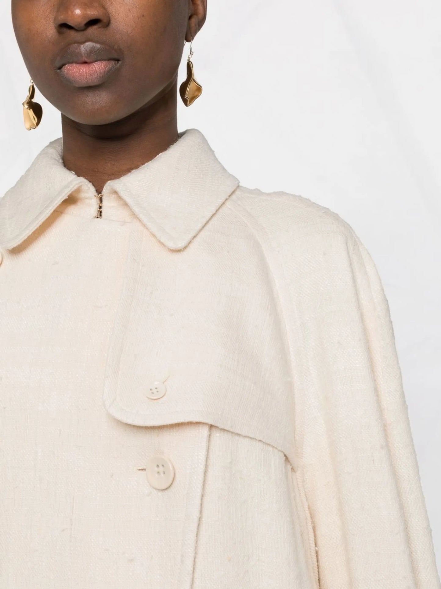 fringed silk trench coat