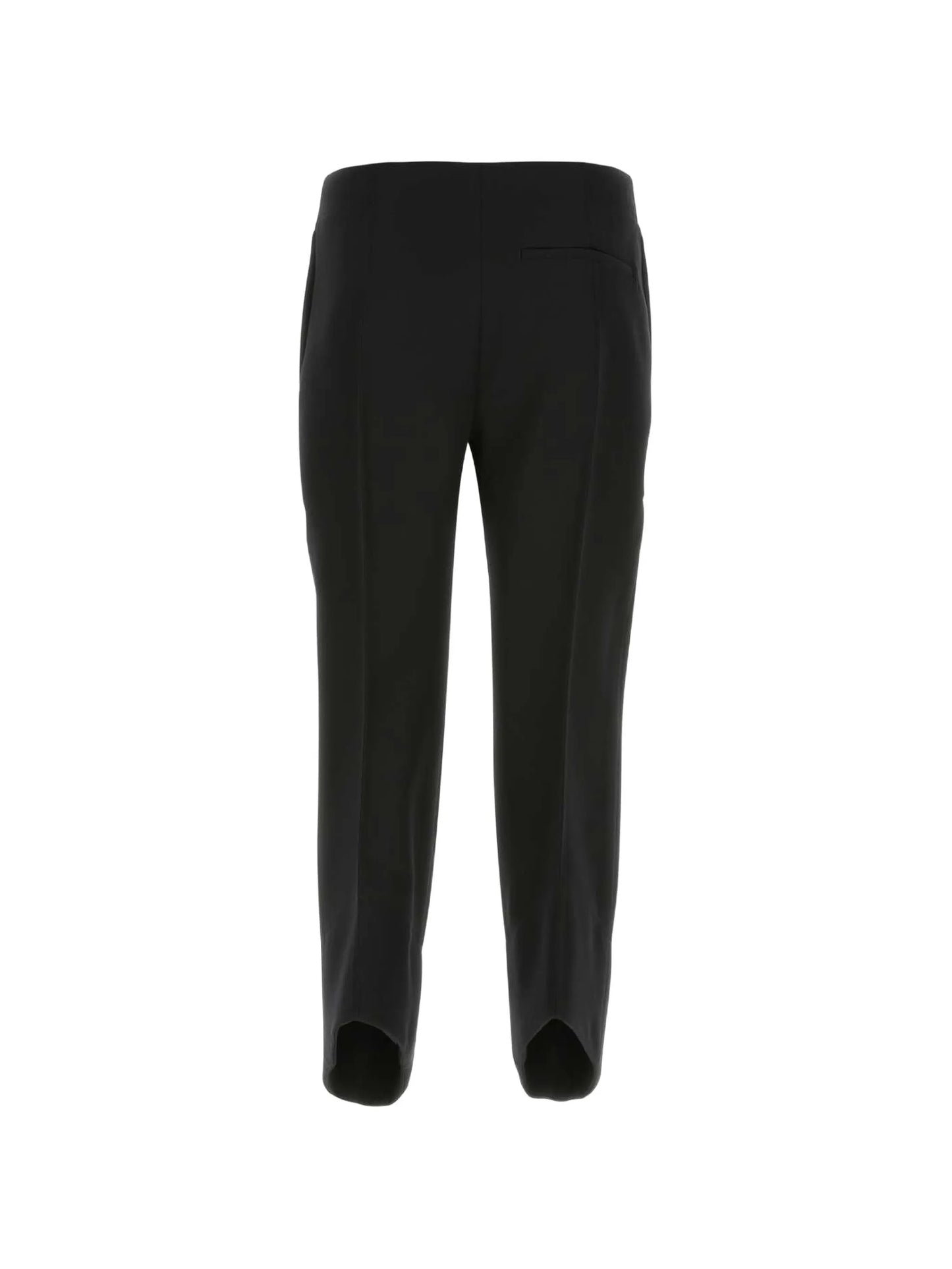 cropped curved seam wool trousers