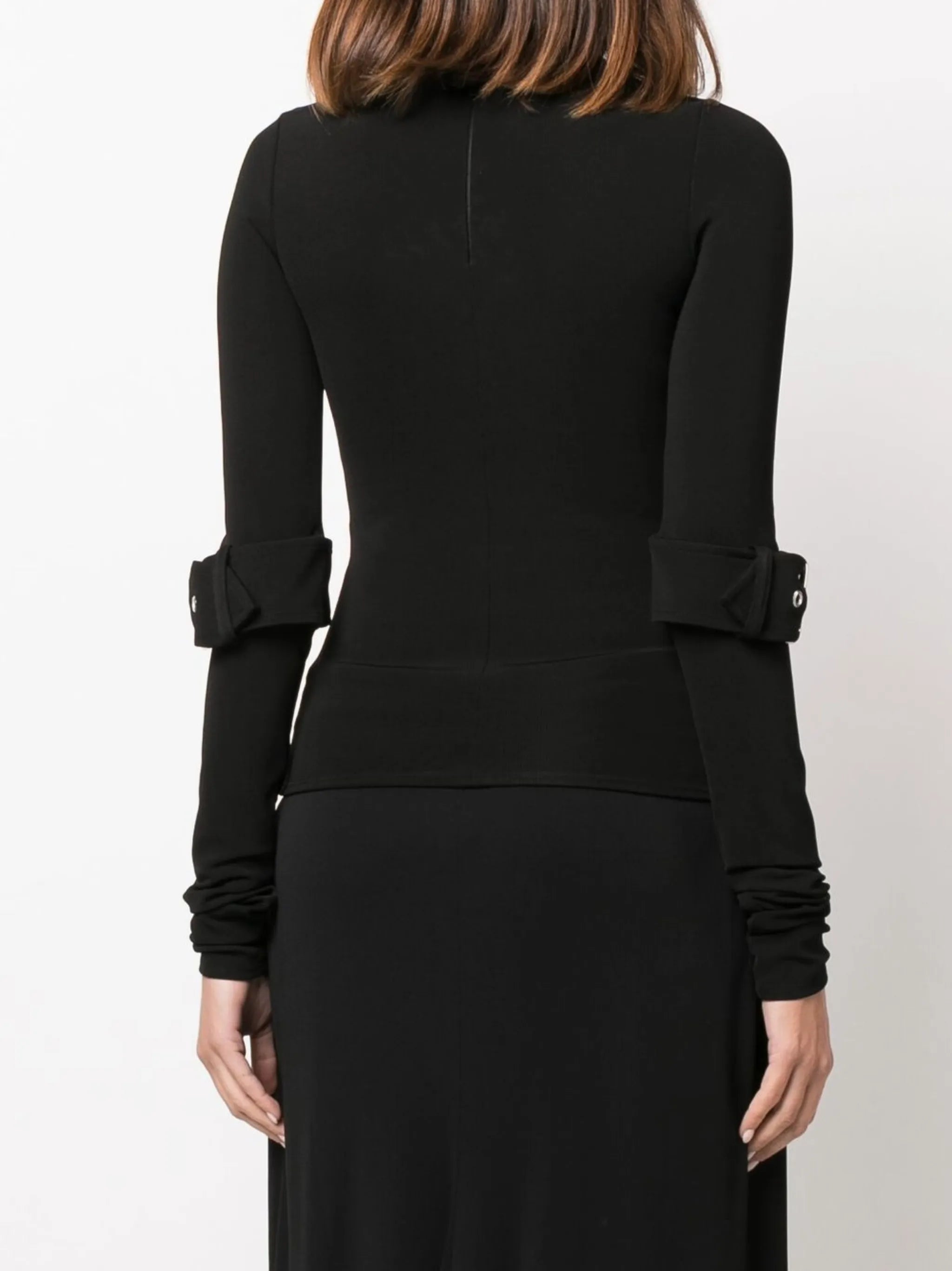 buckle-detailed long-sleeve top