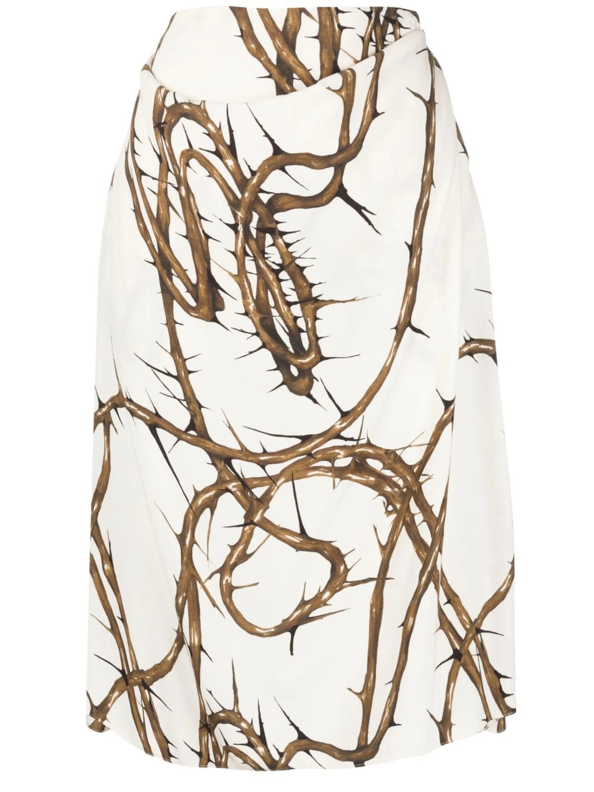 thorn-graphic draped skirt