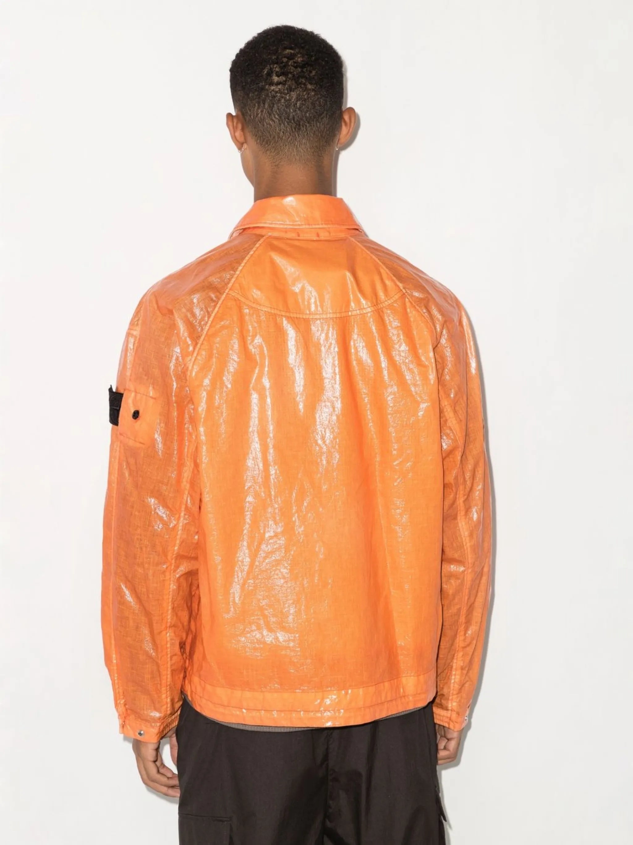Compass-patch shirt jacket