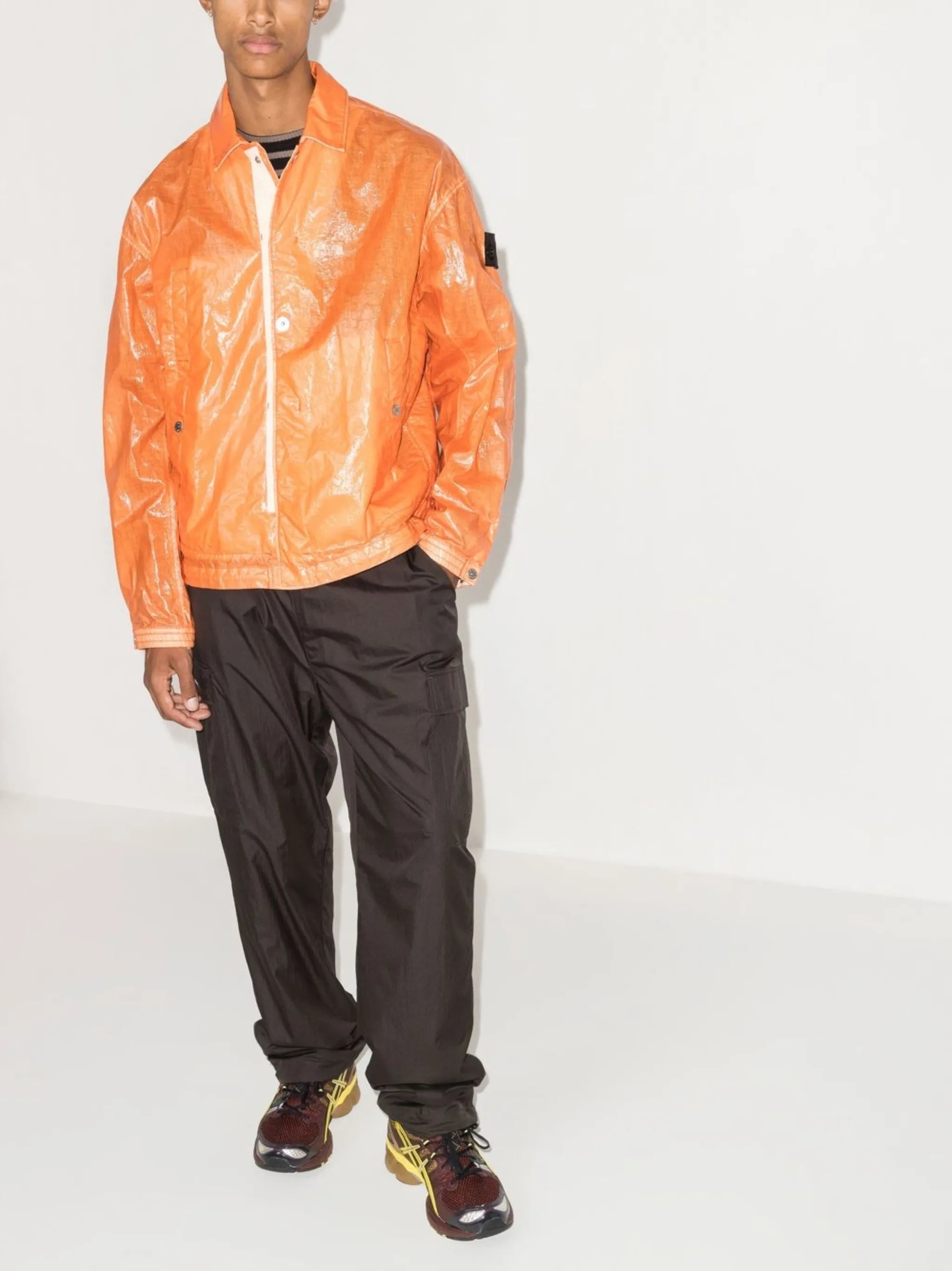 Compass-patch shirt jacket