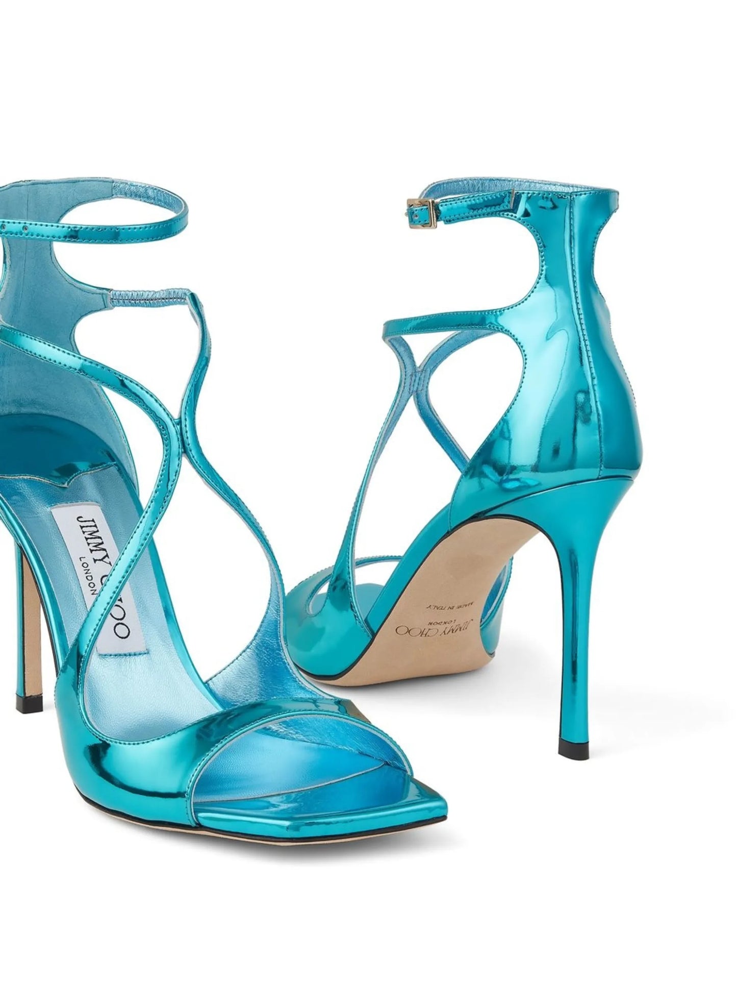 Azia 95mm metallic-effect sandals