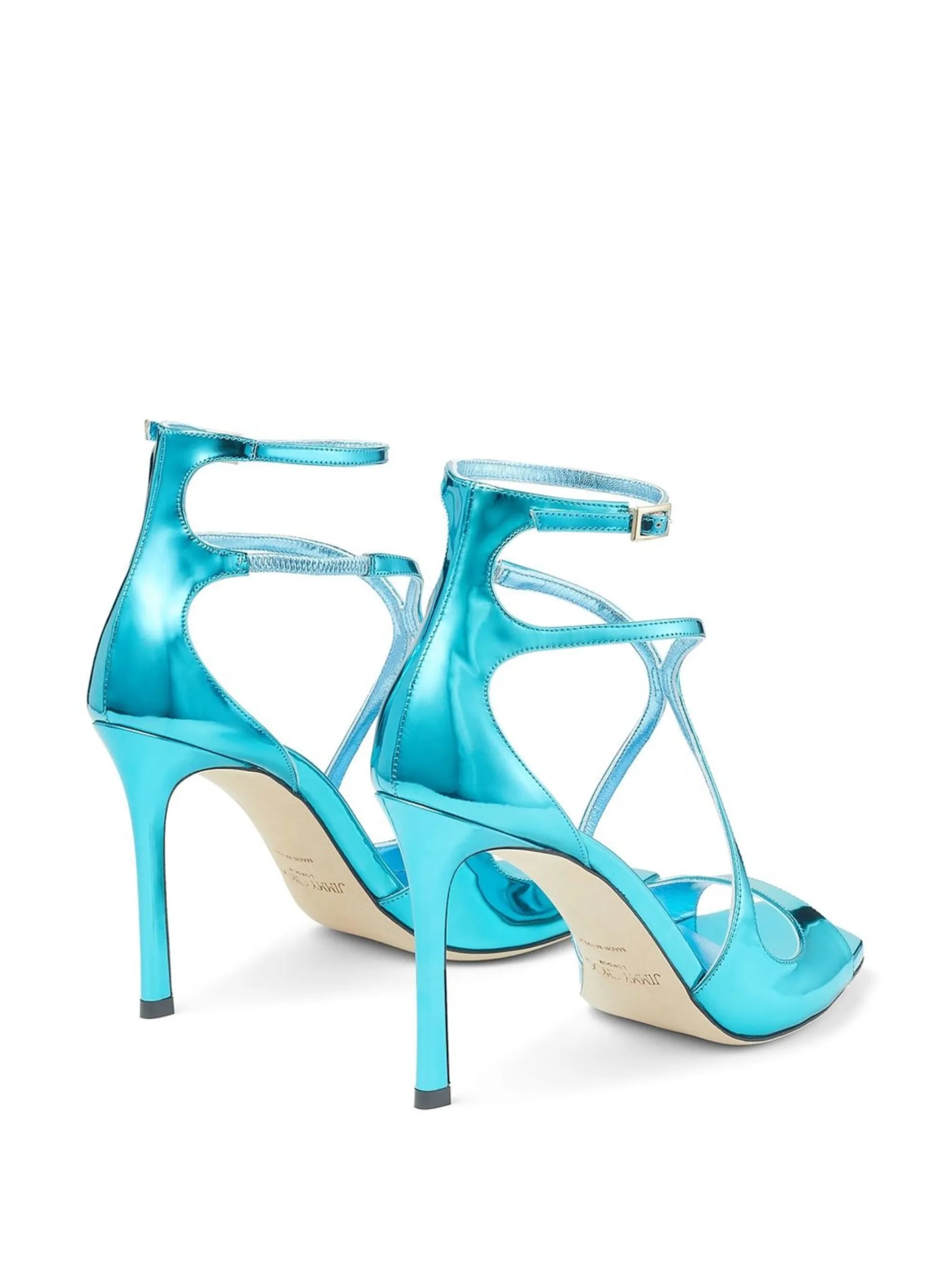 Azia 95mm metallic-effect sandals