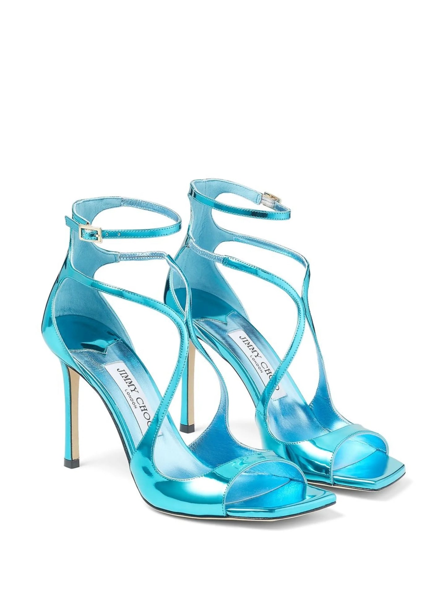 Azia 95mm metallic-effect sandals