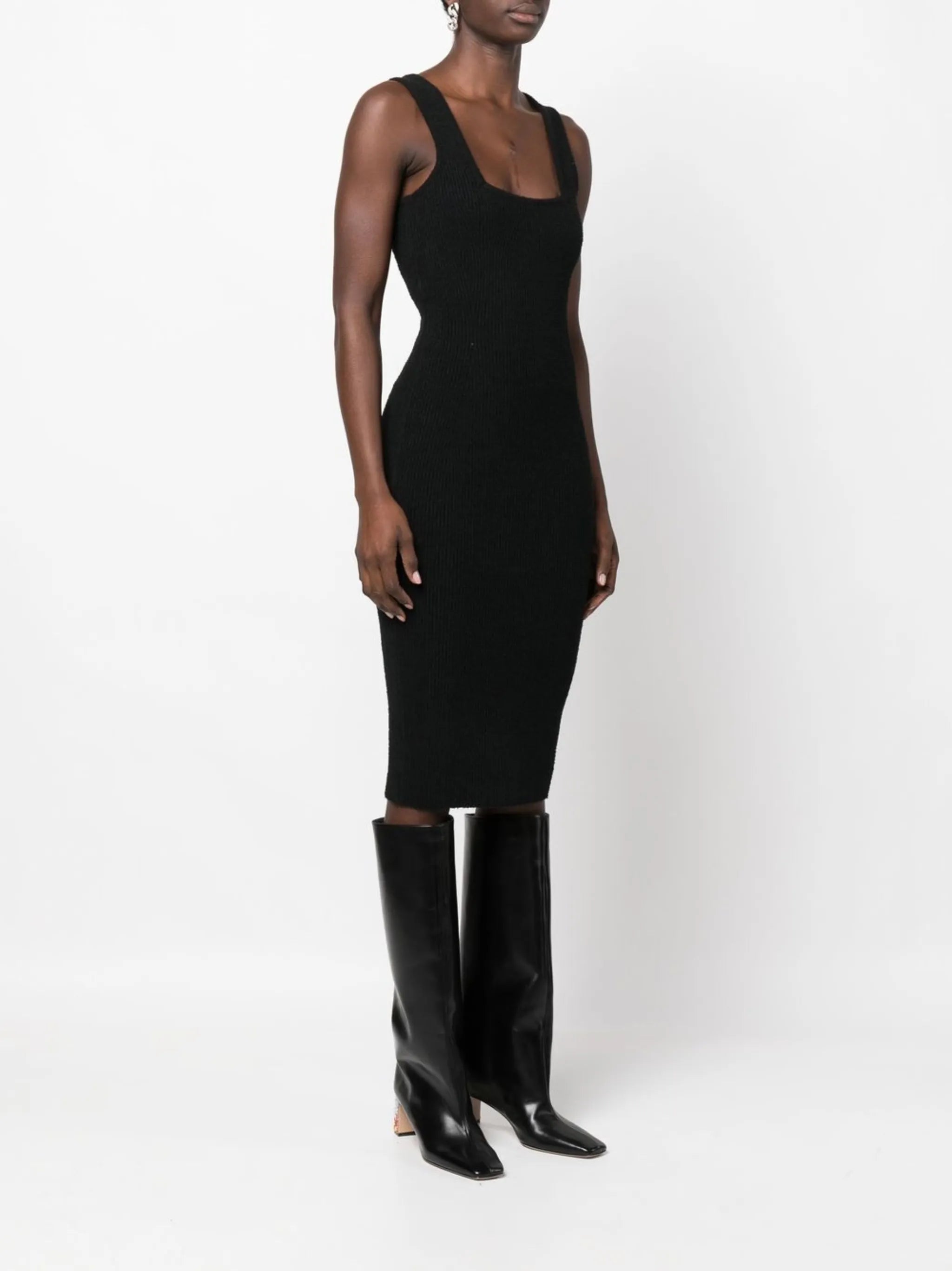 sleeveless midi dress