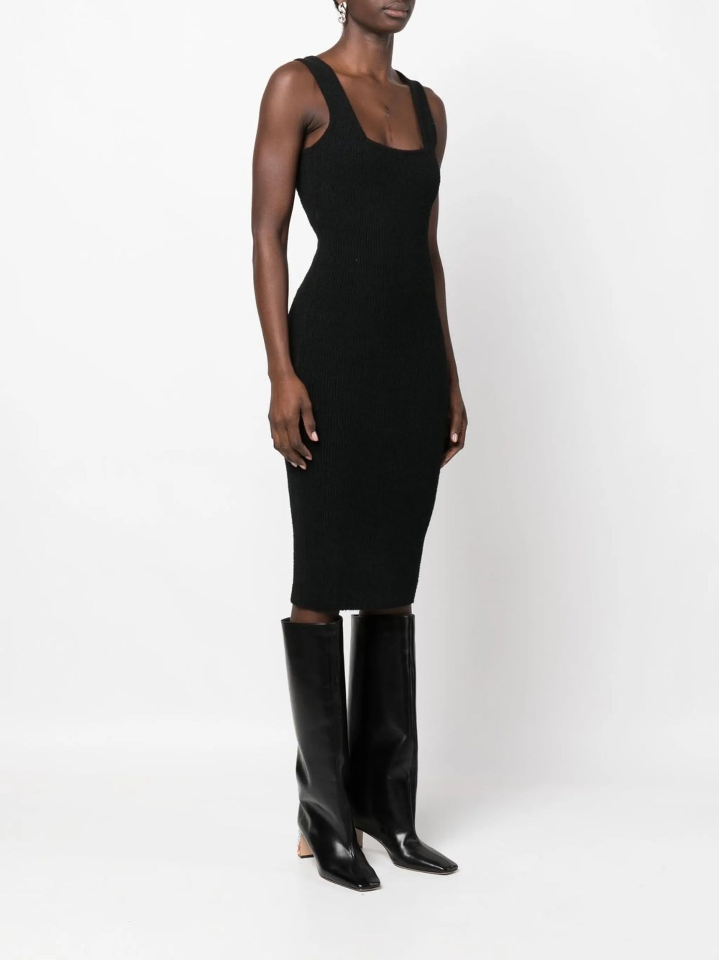 sleeveless midi dress