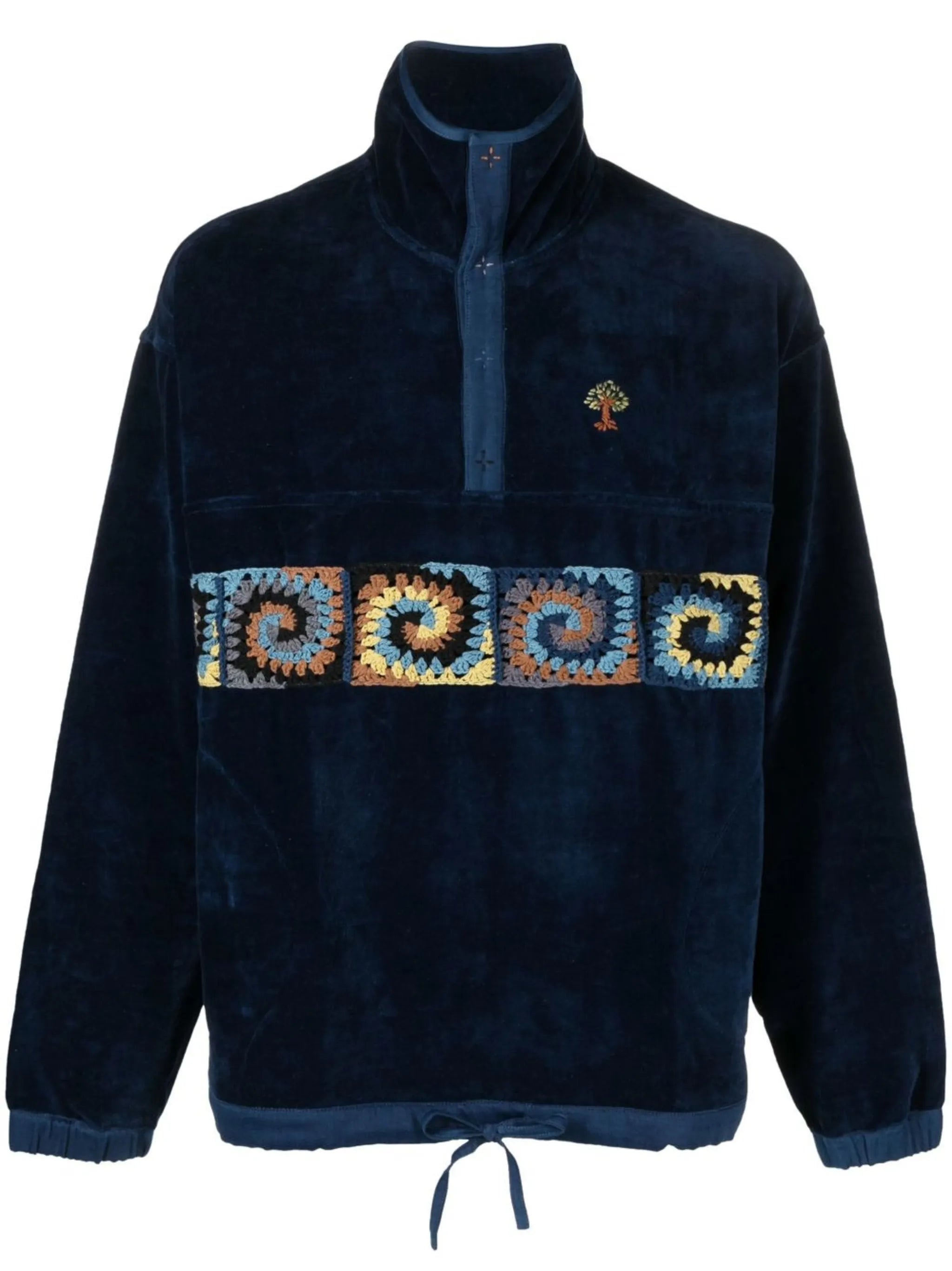 crochet-embellished sweatshirt
