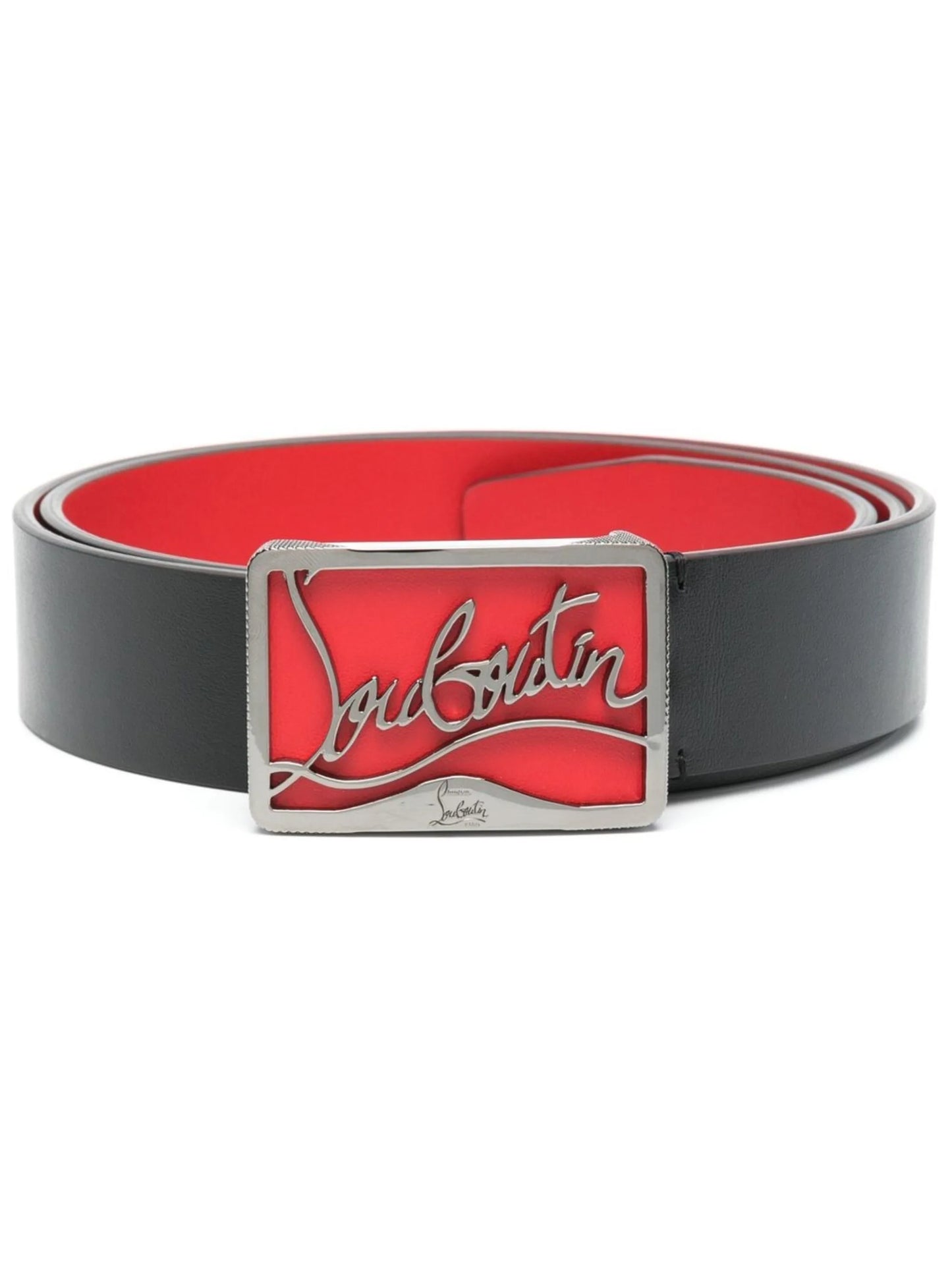 Ricky logo-plaque leather belt