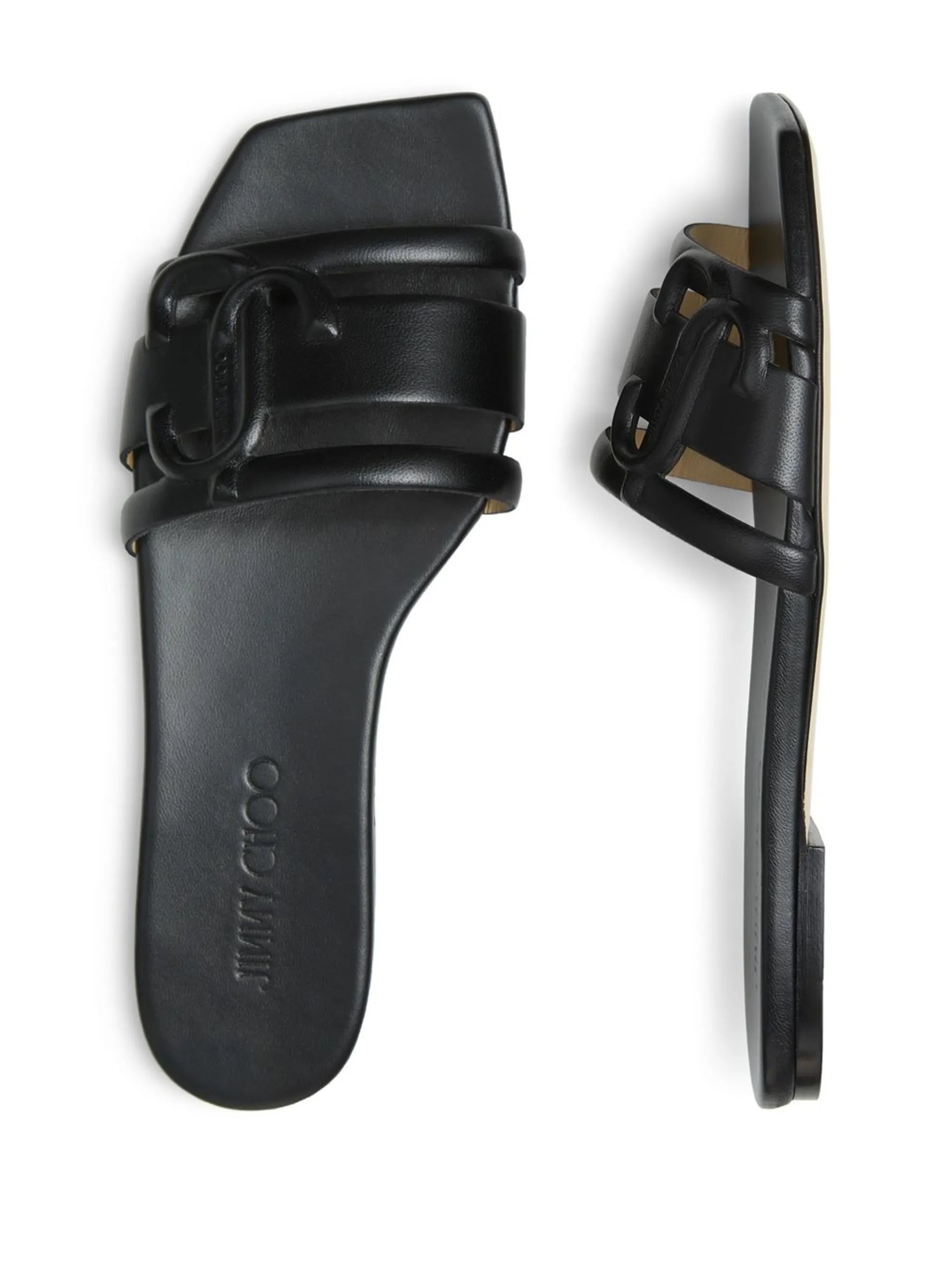 logo-patch open-toe sandals