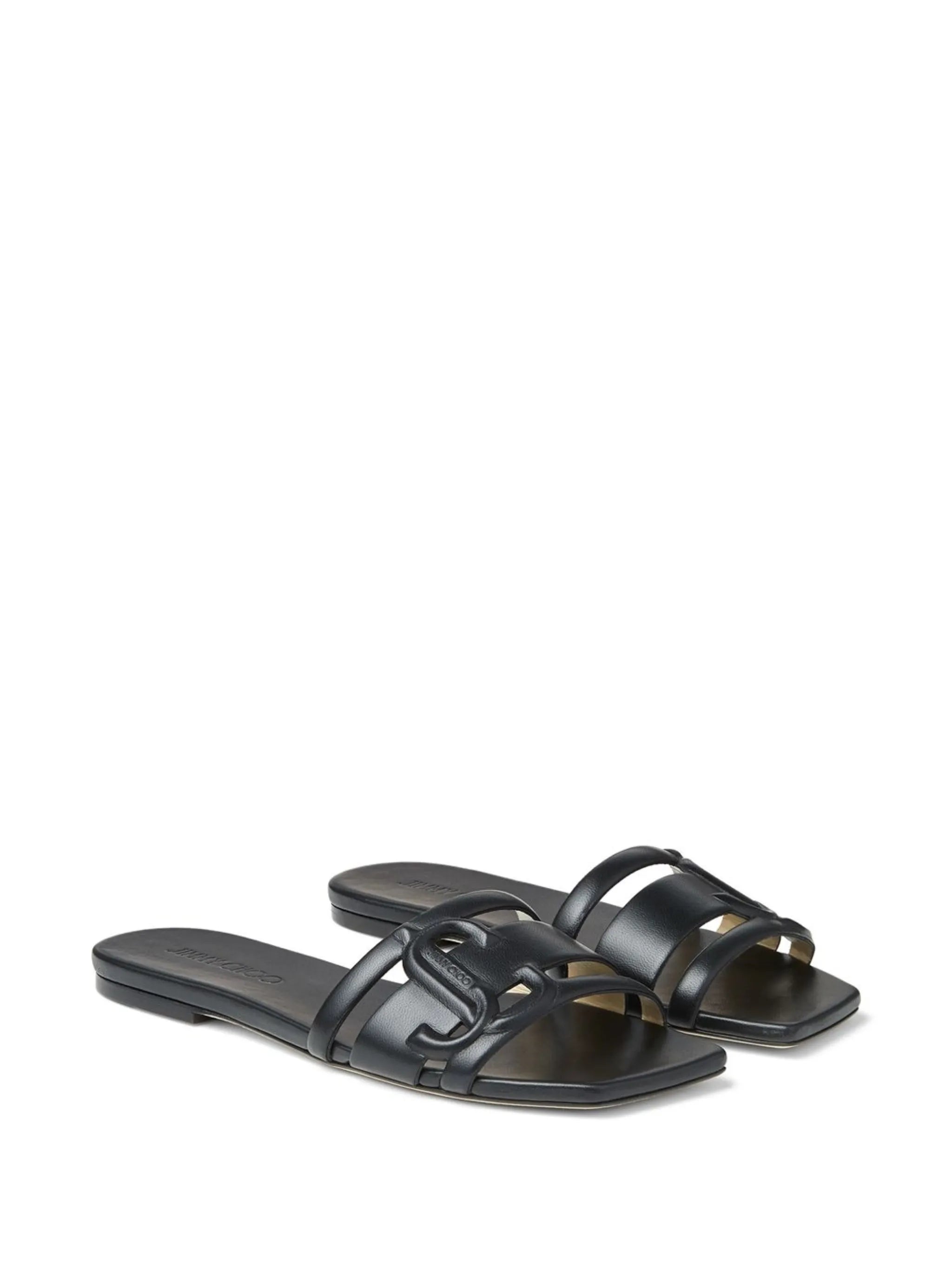 logo-patch open-toe sandals