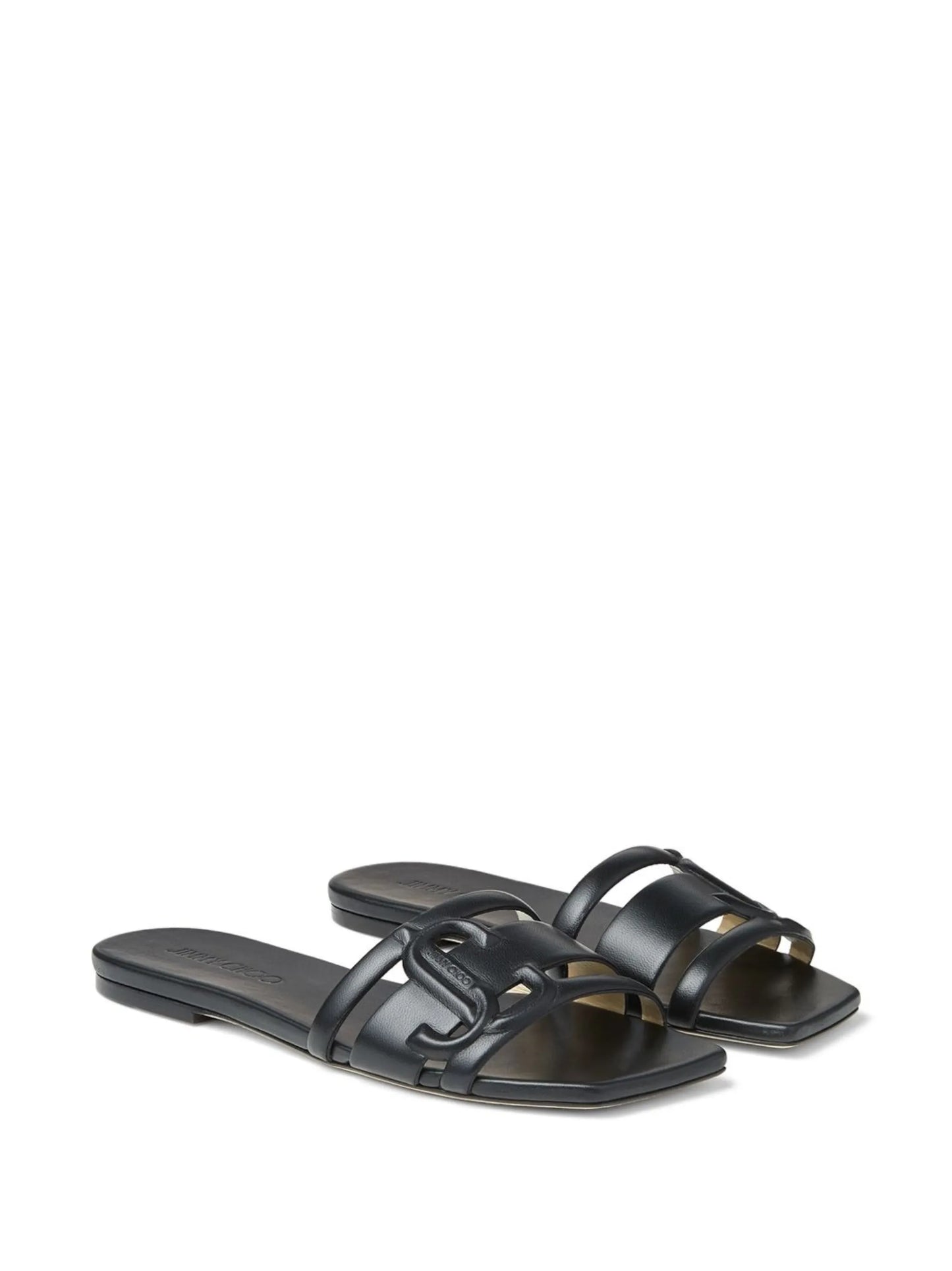 logo-patch open-toe sandals