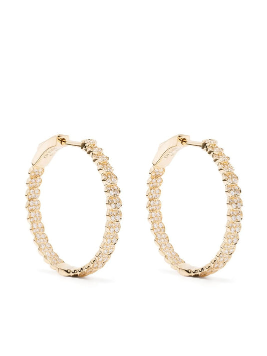 18kt yellow gold Luna diamond hoop earrings