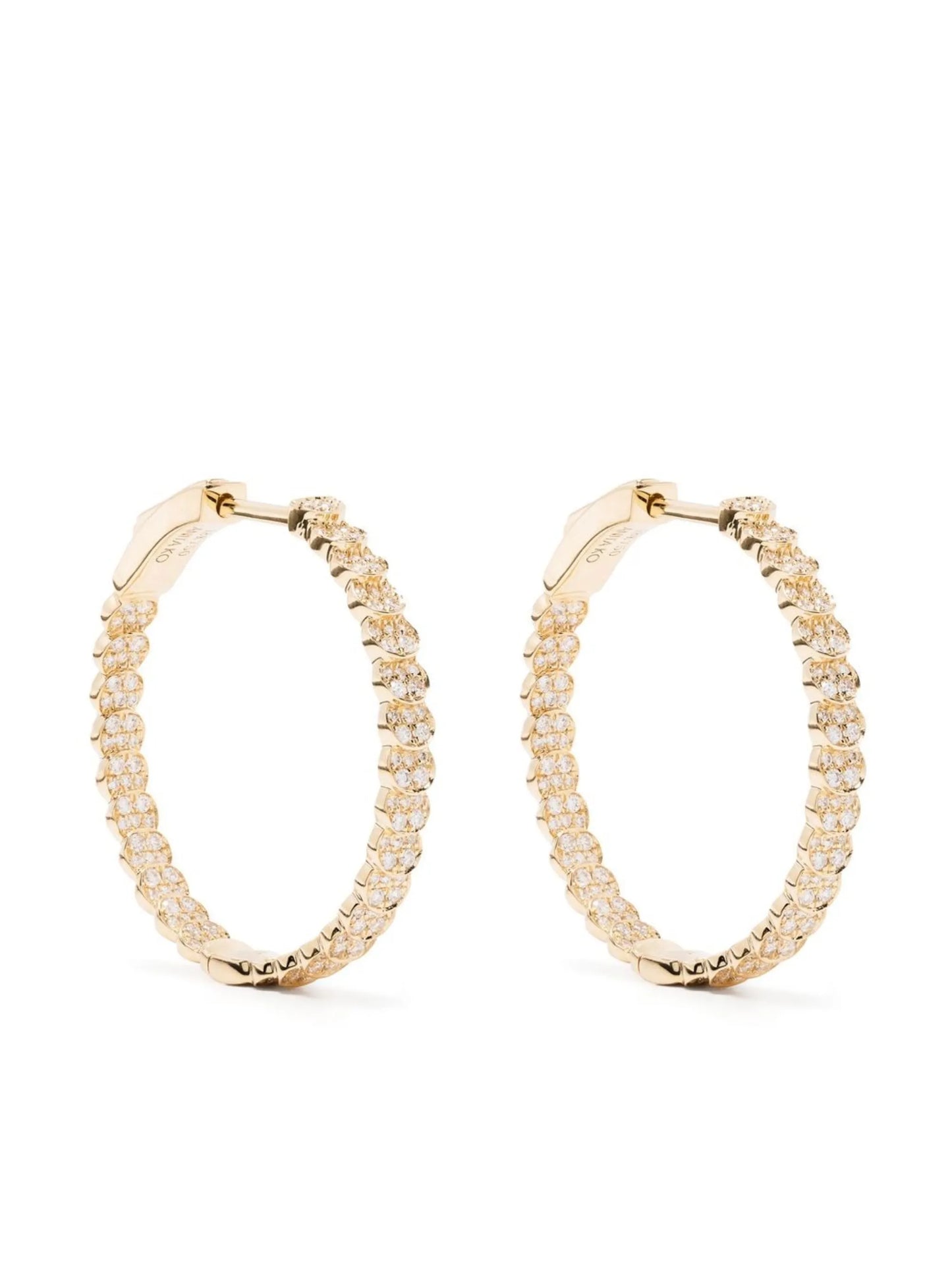 18kt yellow gold Luna diamond hoop earrings