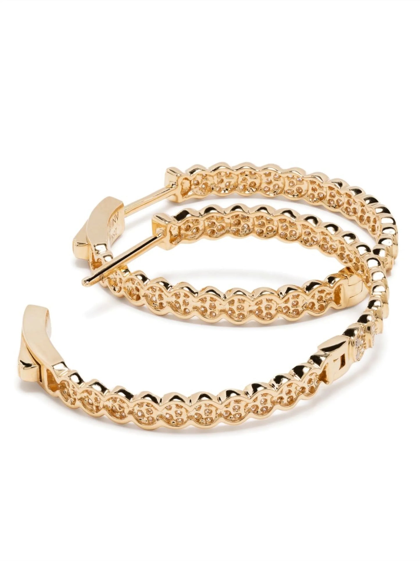 18kt yellow gold Luna diamond hoop earrings