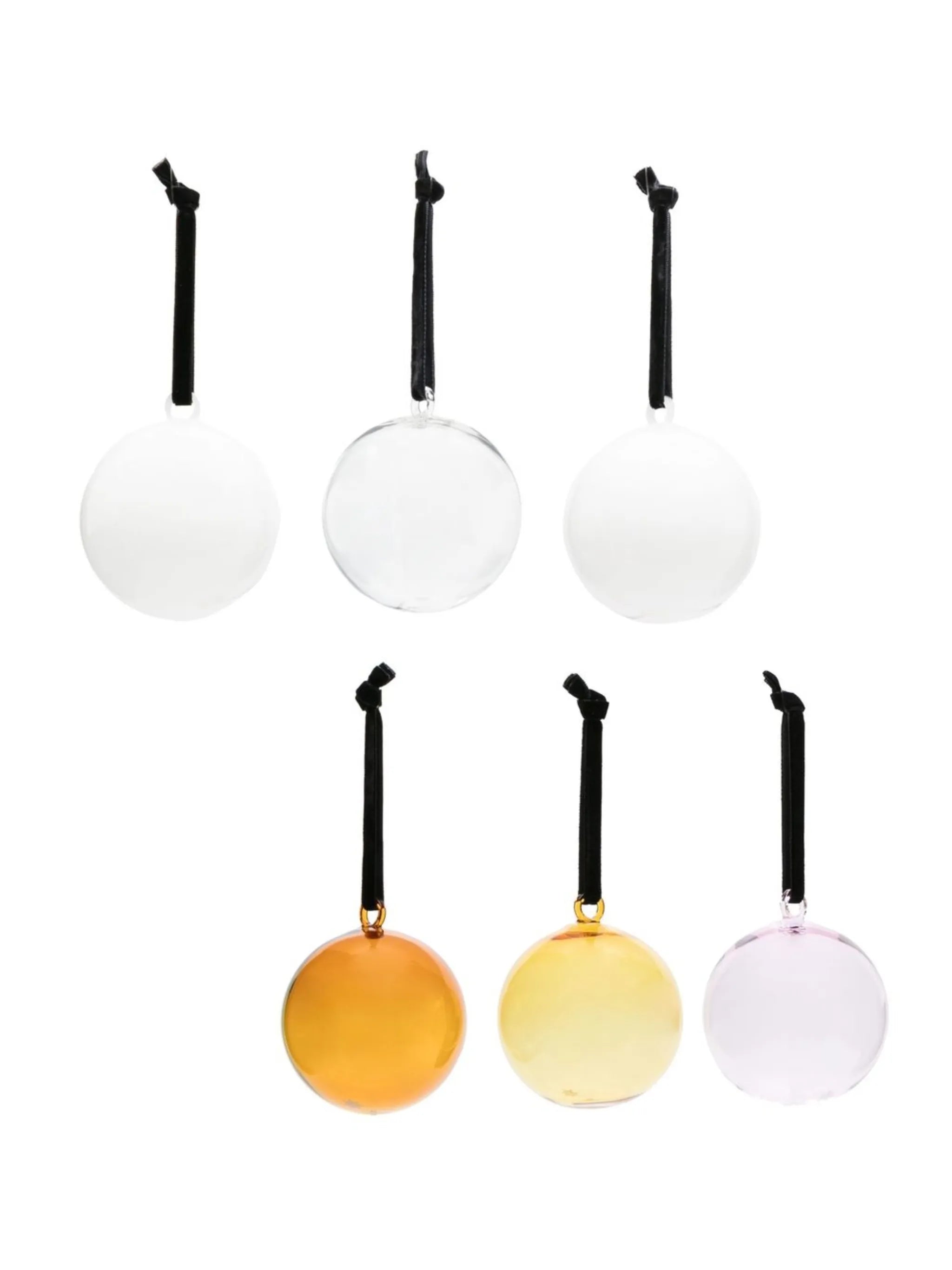 6 piece glass Christmas bauble set