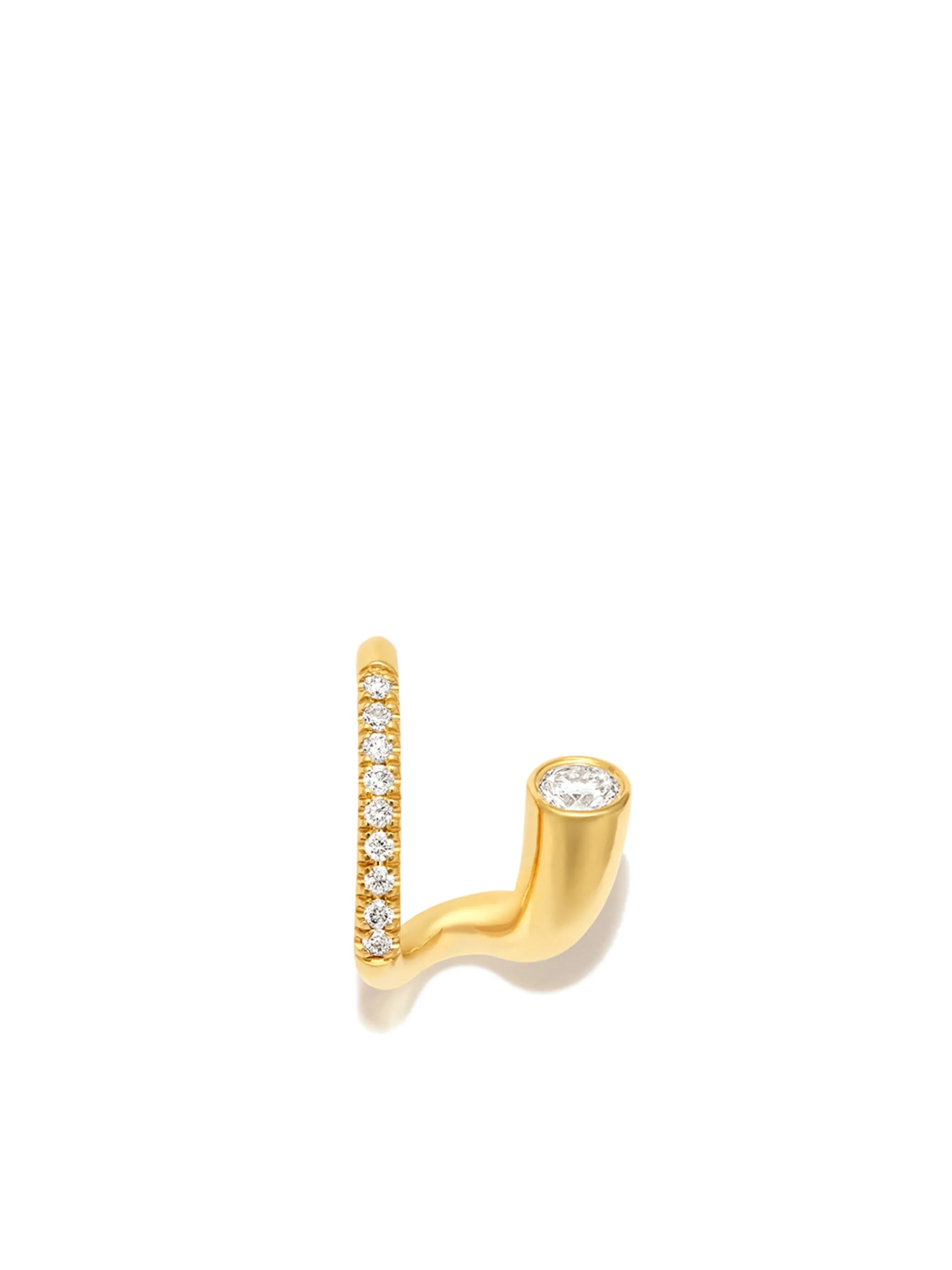 18kt yellow gold Peak diamond earring