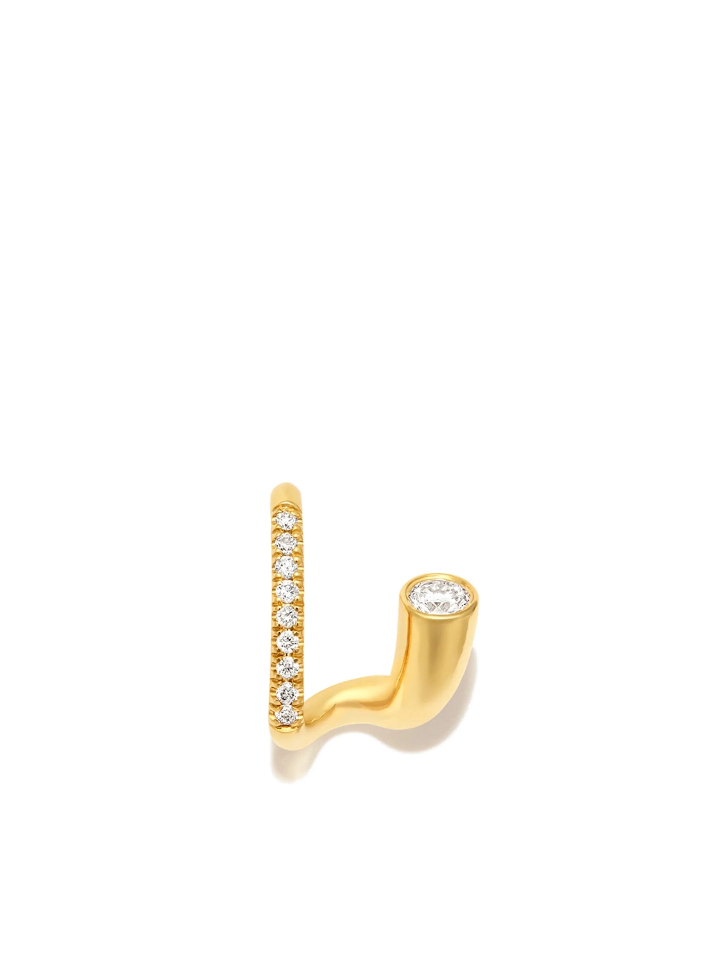 18kt yellow gold Peak diamond earring