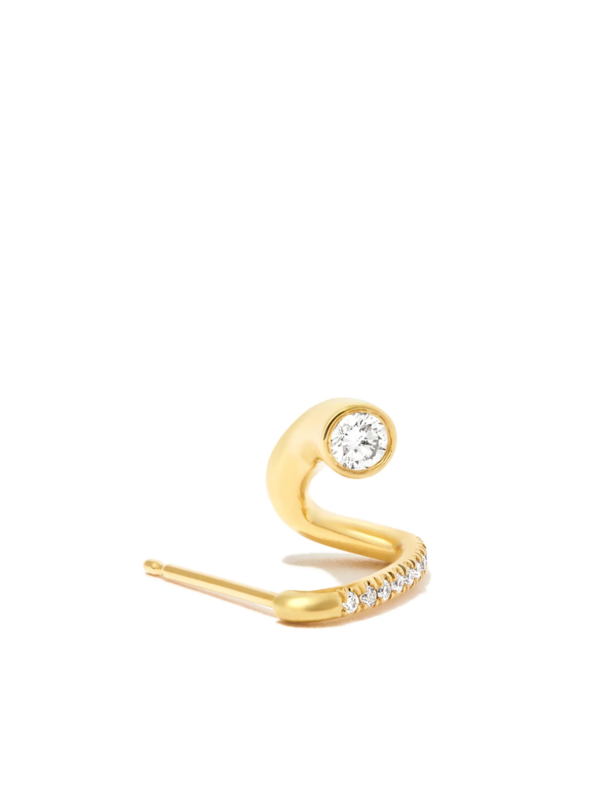 18kt yellow gold Peak diamond earring