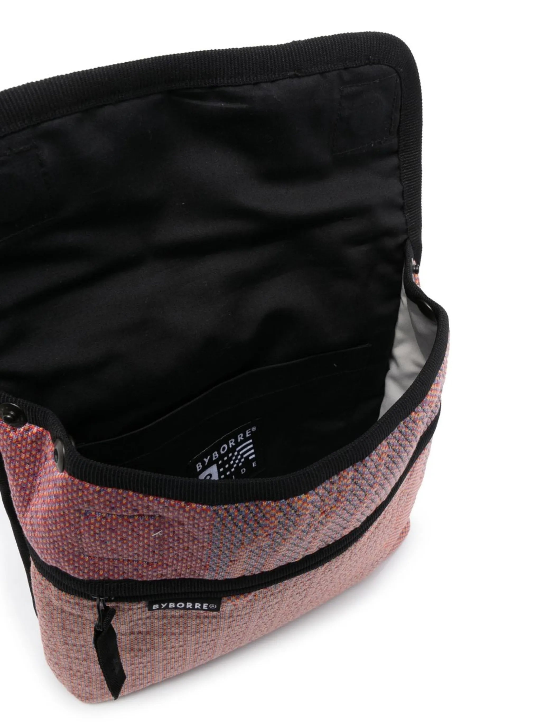 logo-patch jacquard messenger bag