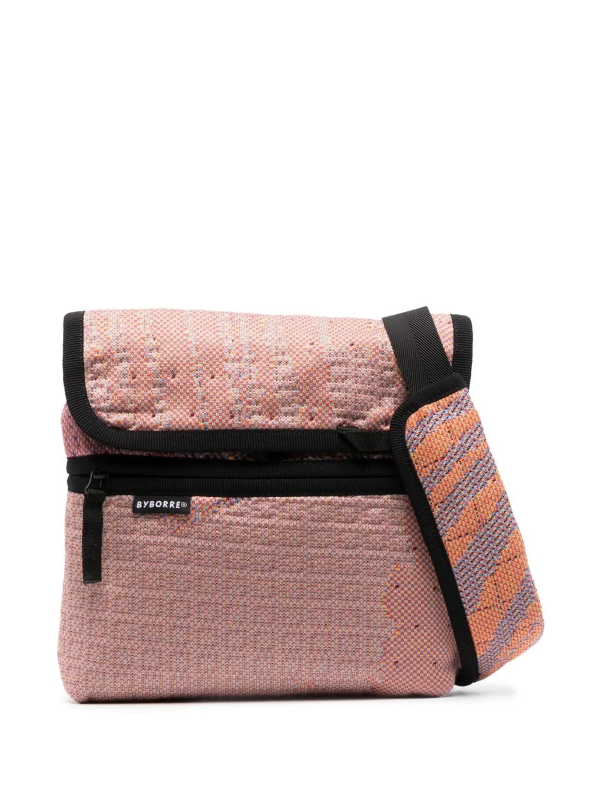 logo-patch jacquard messenger bag