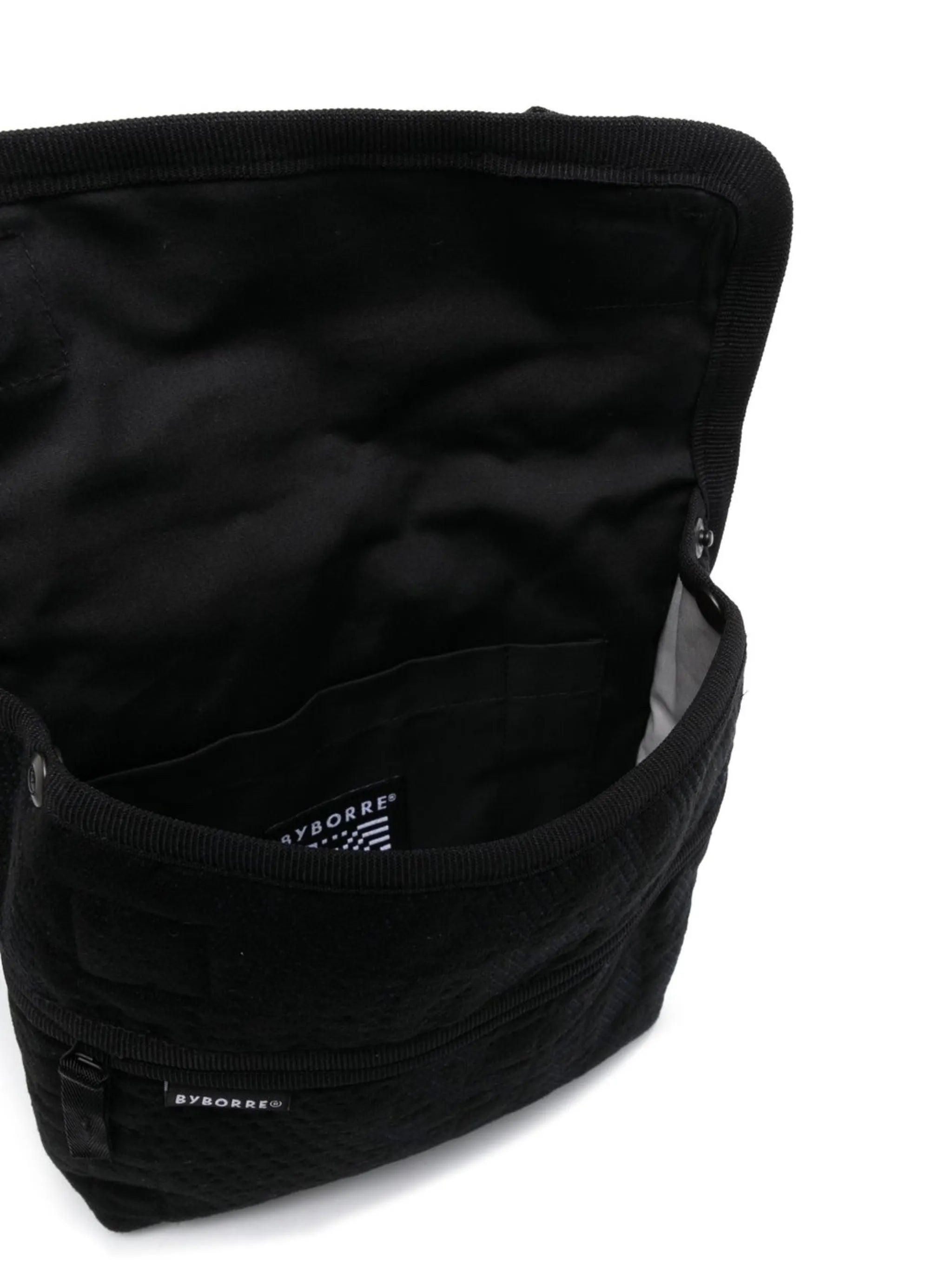 logo-patch jacquard messenger bag