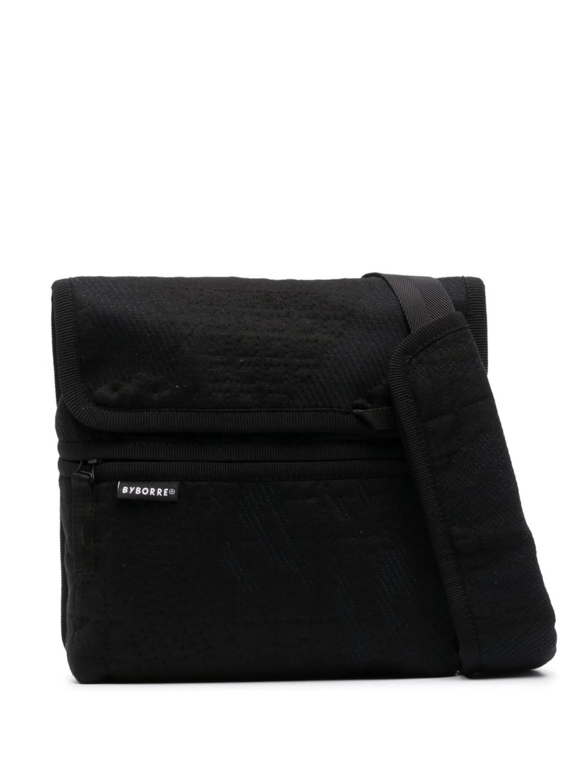 logo-patch jacquard messenger bag