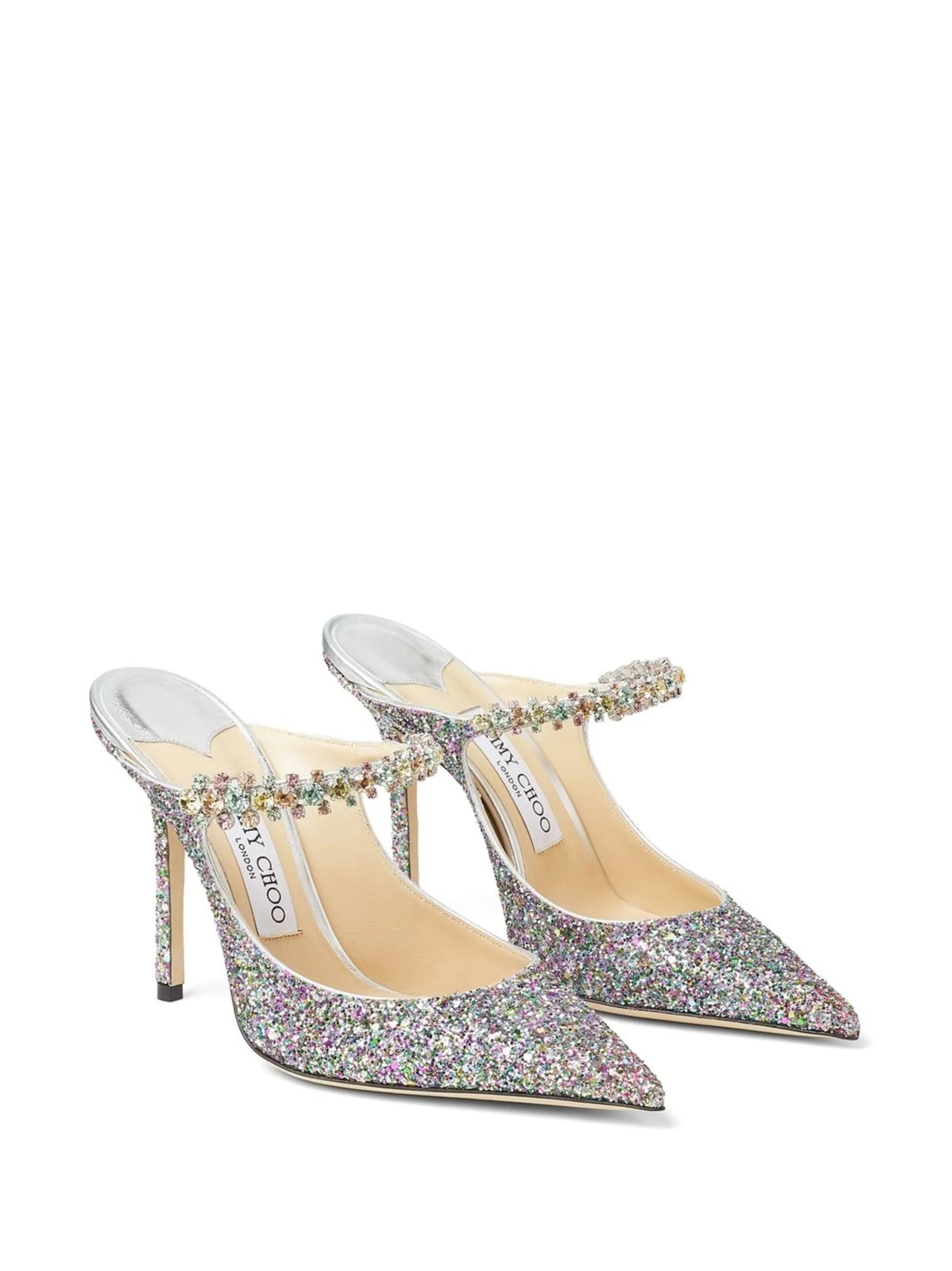 Bing 100mm glitter mules