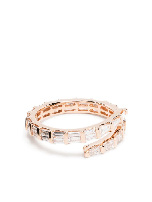 18kt rose gold diamond pinky ring