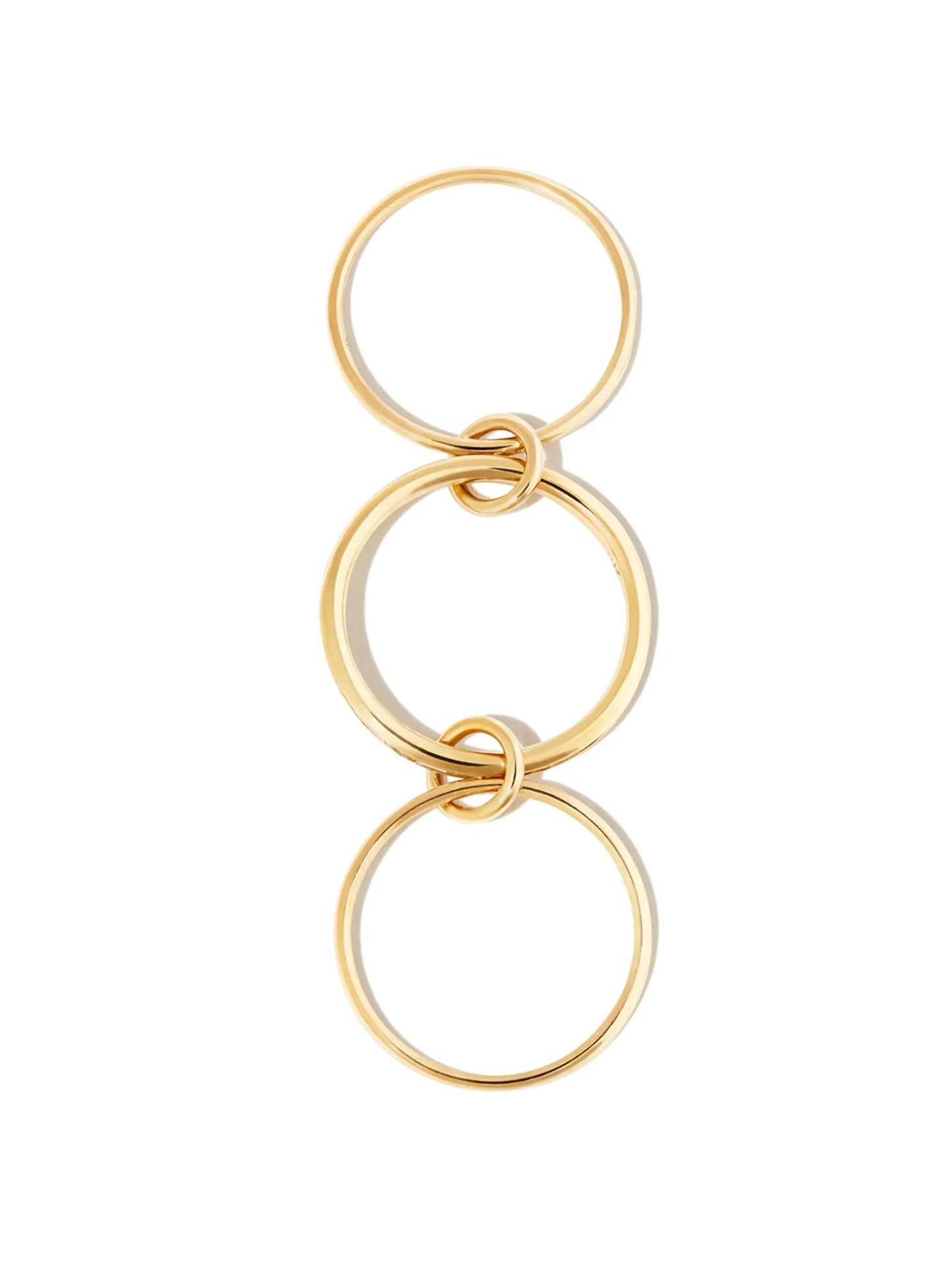 18kt yellow gold 3 link diamond ring
