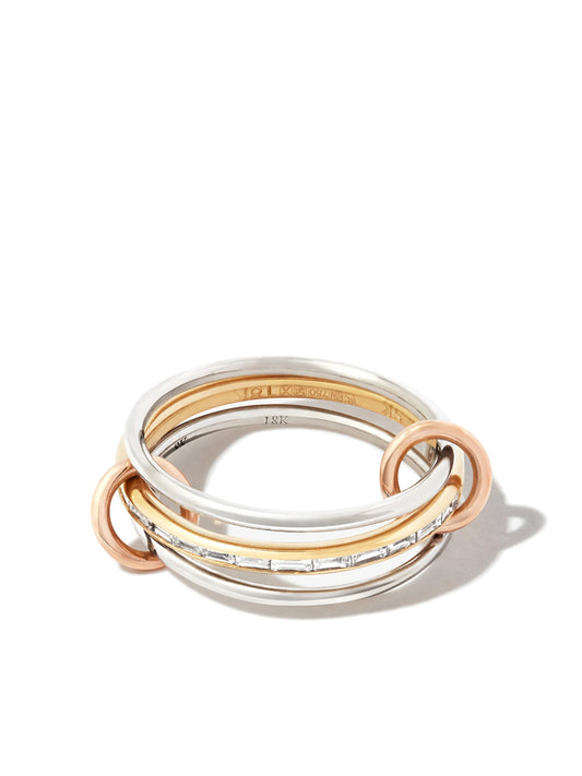 18kt yellow and rose gold and sterling silver Rhea ring