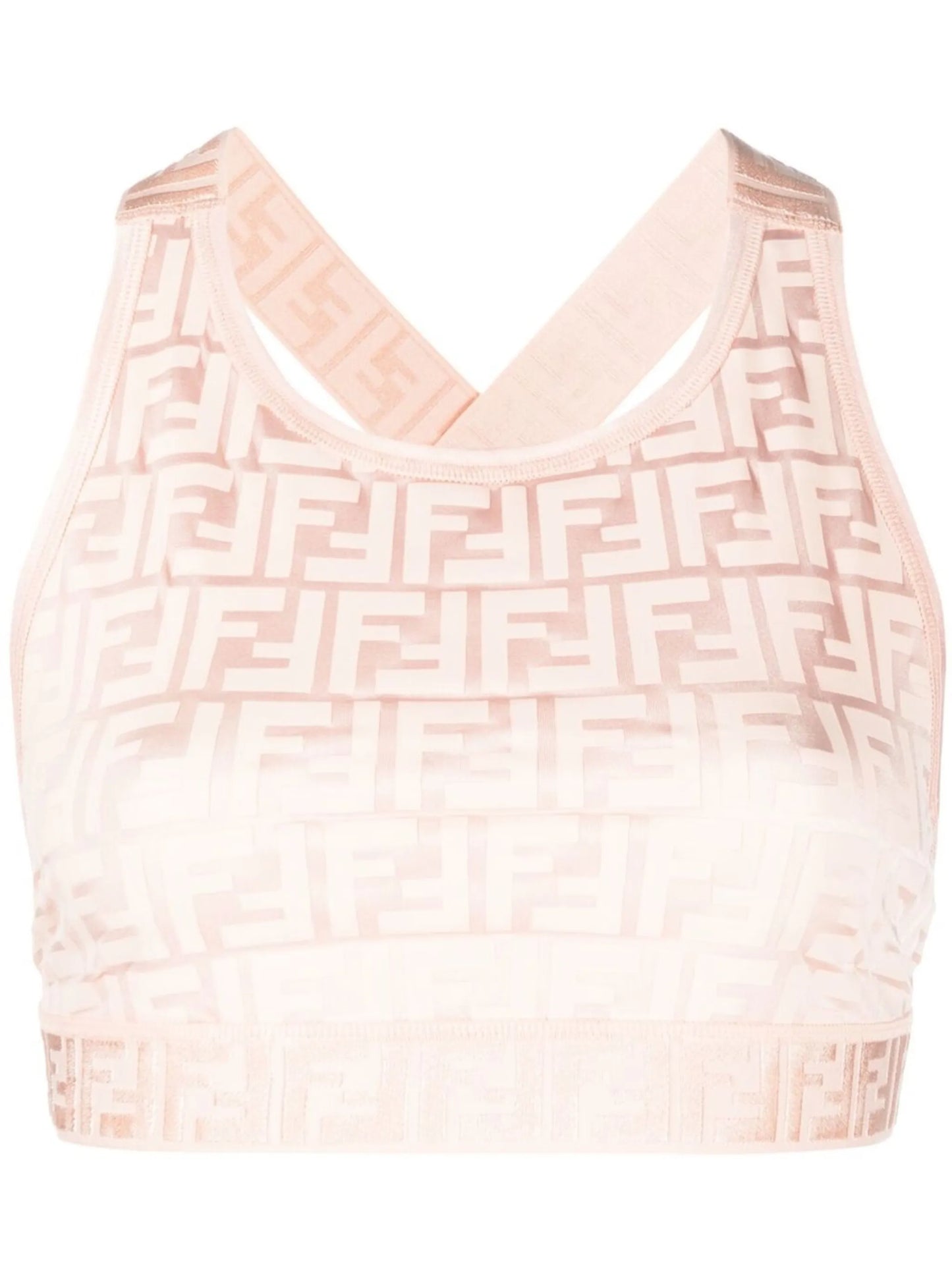 monogram-pattern cropped top
