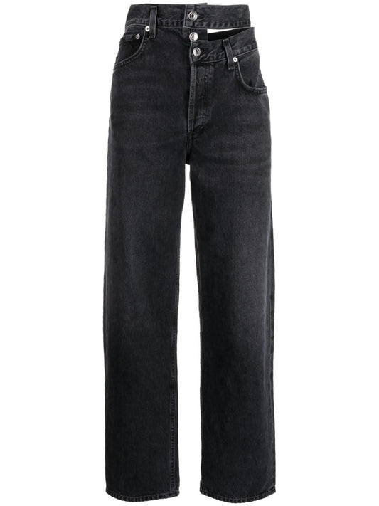 broken waistband straight jeans