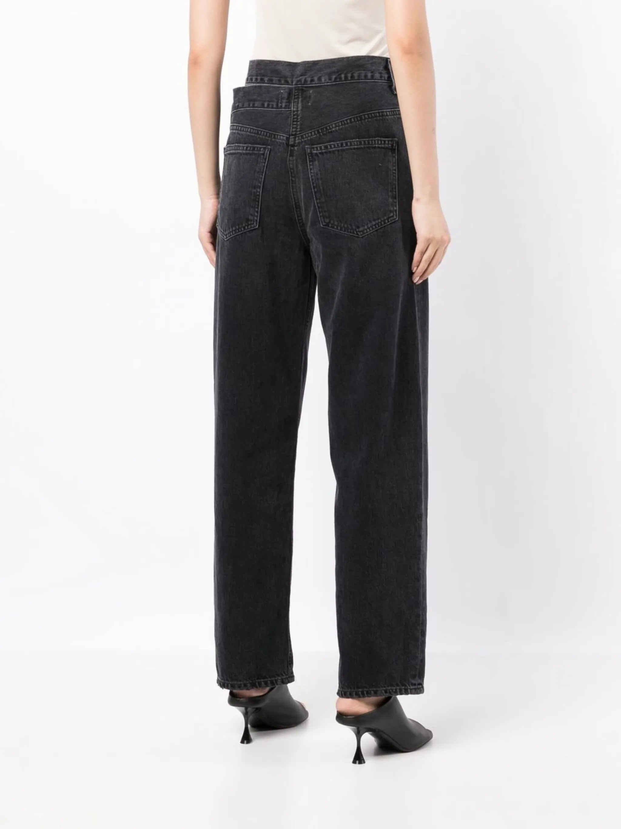 broken waistband straight jeans