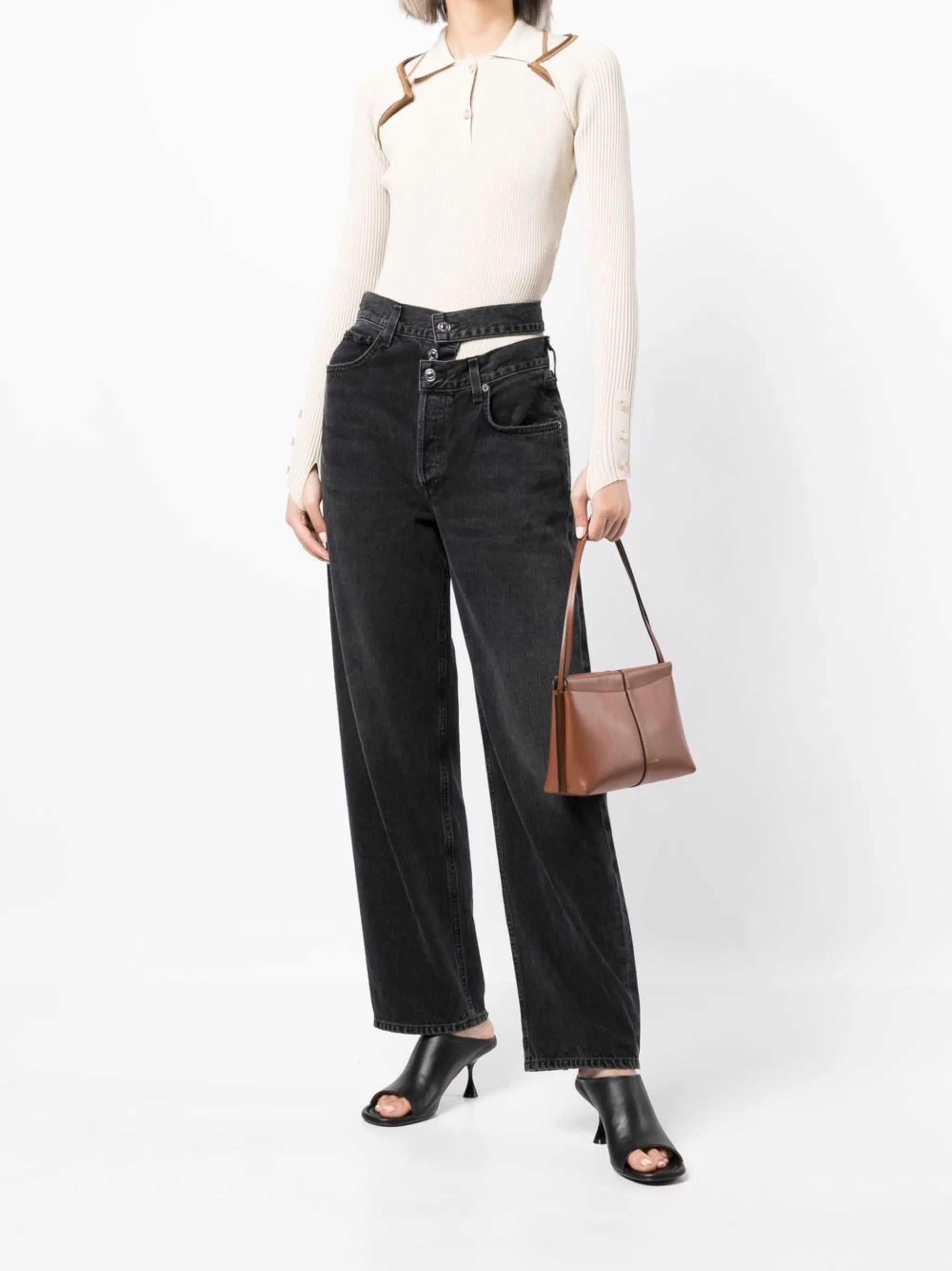broken waistband straight jeans