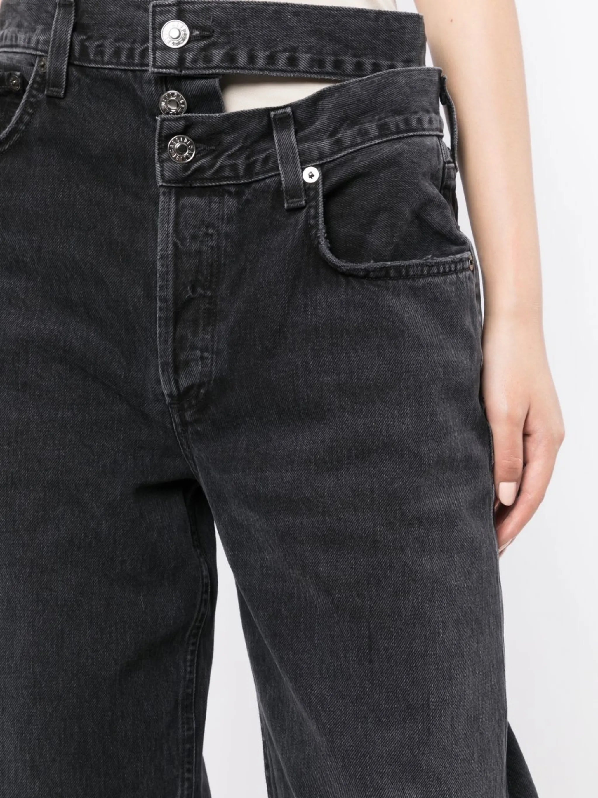 broken waistband straight jeans