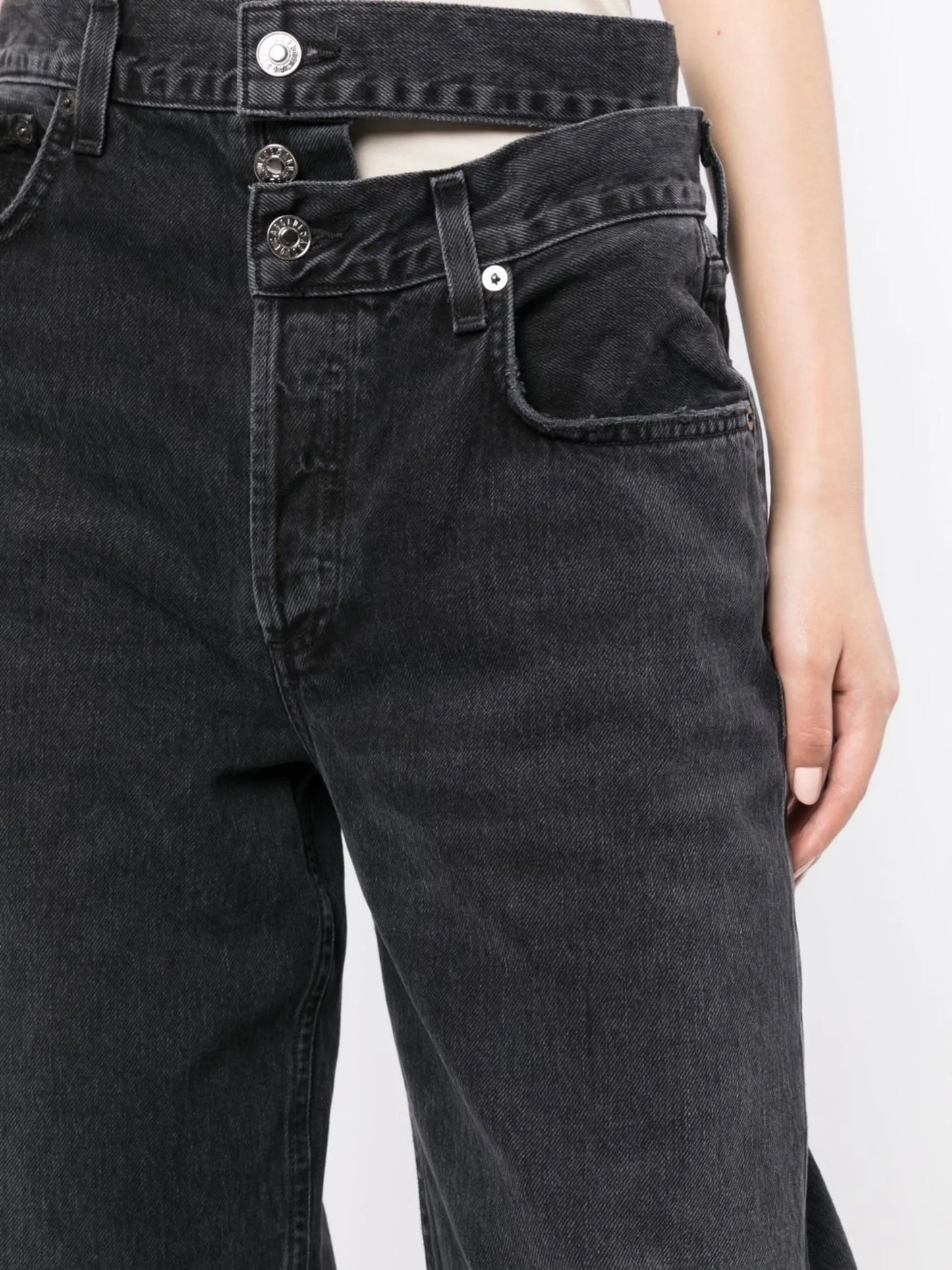 broken waistband straight jeans