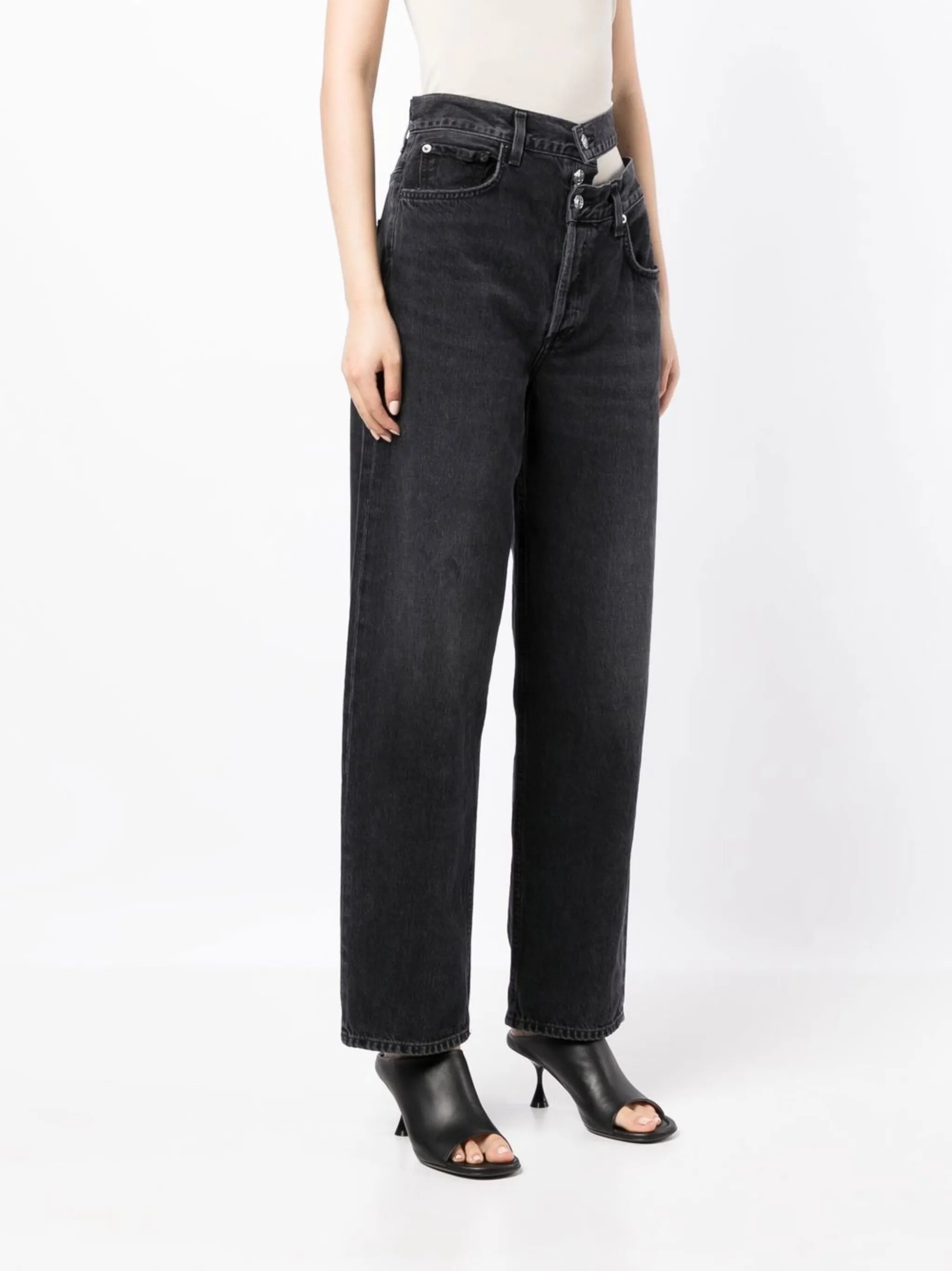 broken waistband straight jeans