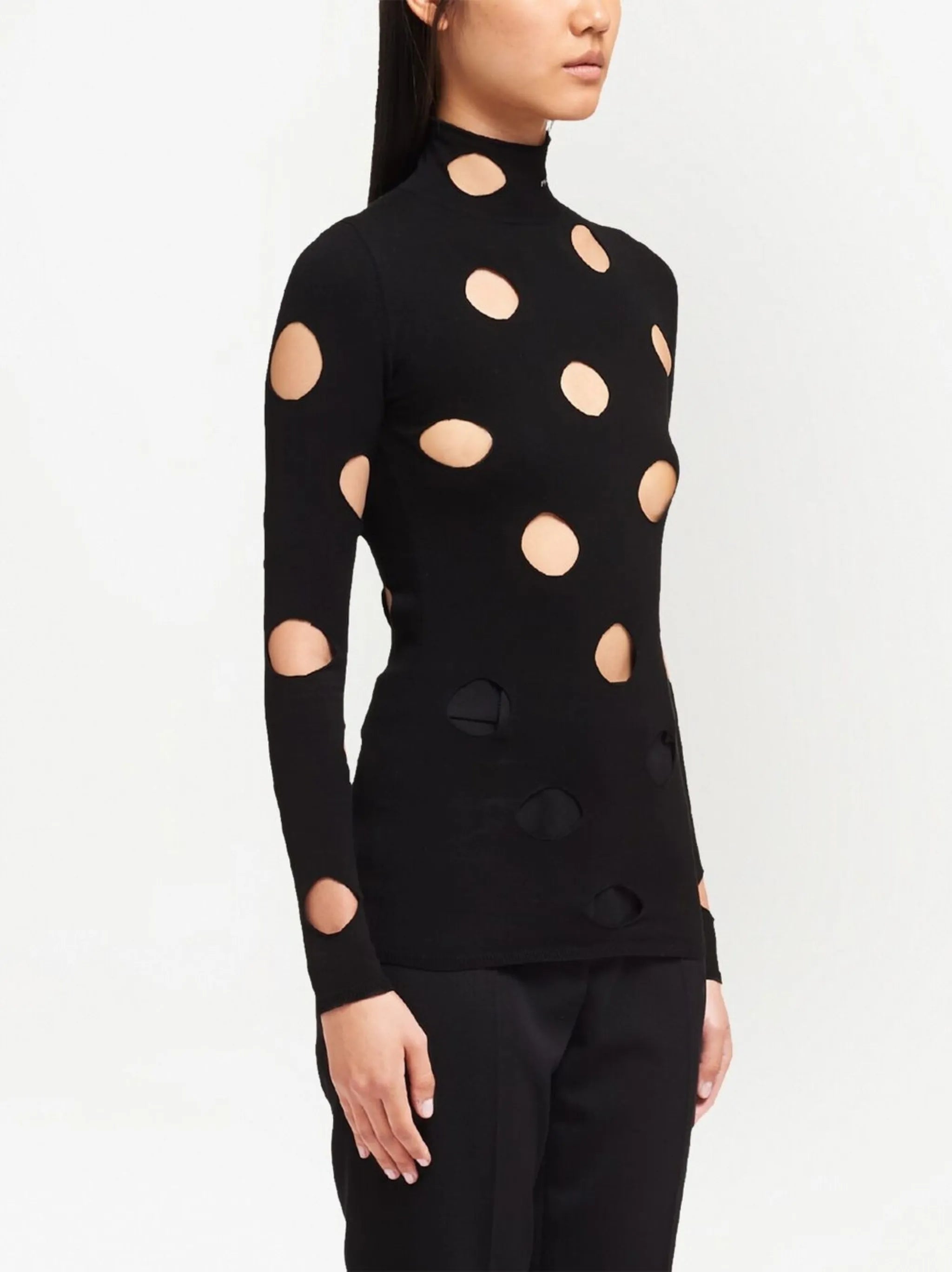 roll-neck cut-out jumper