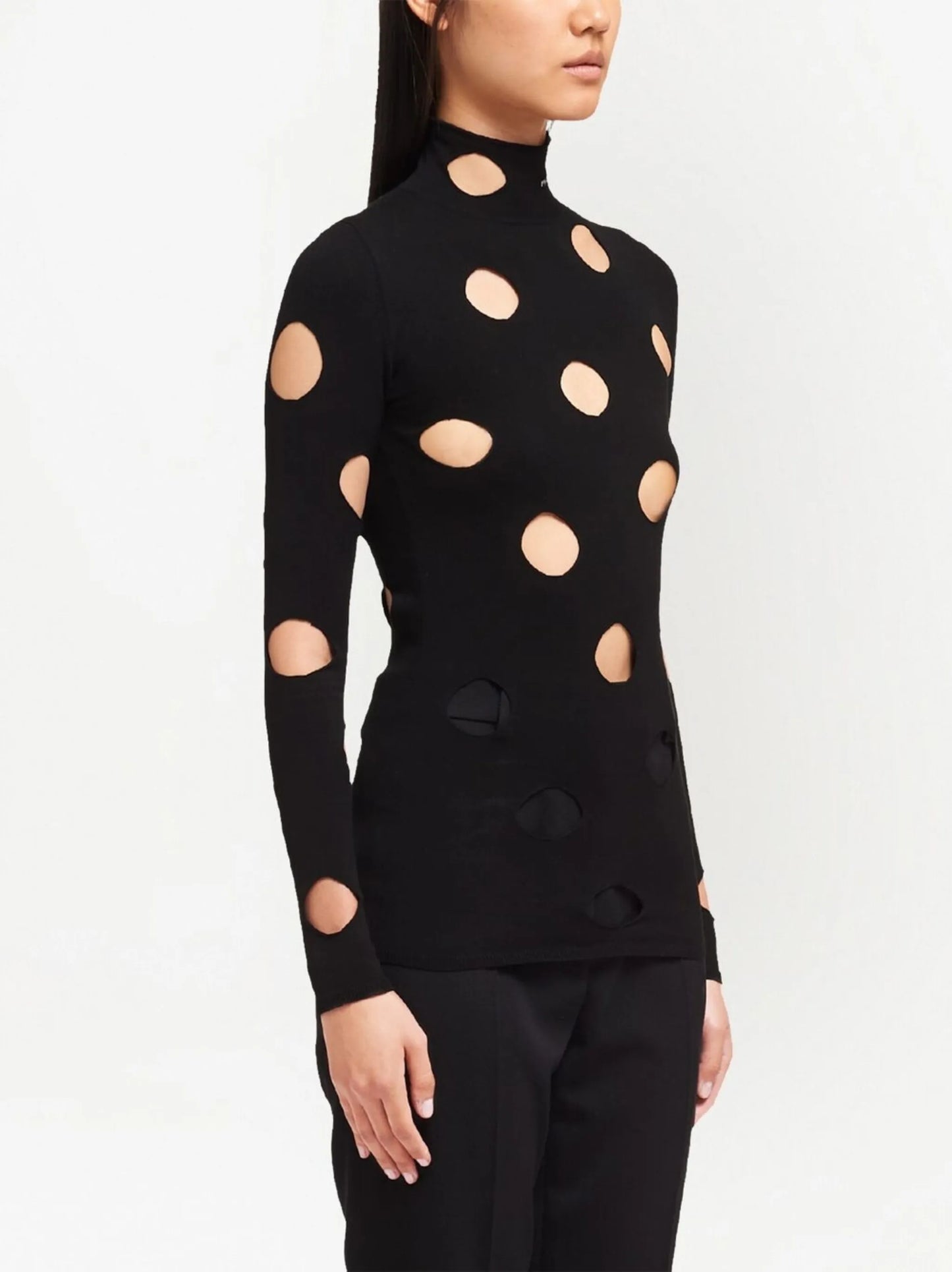 roll-neck cut-out jumper