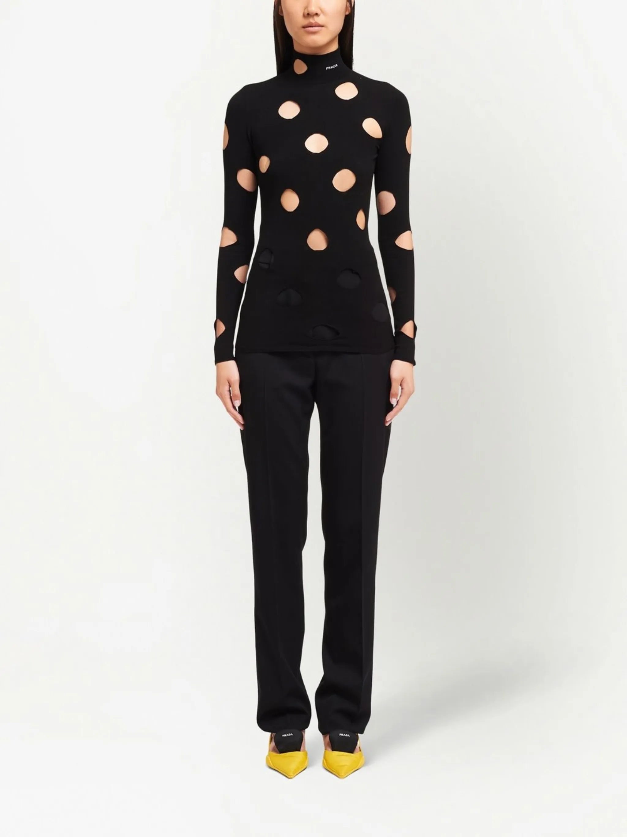 roll-neck cut-out jumper